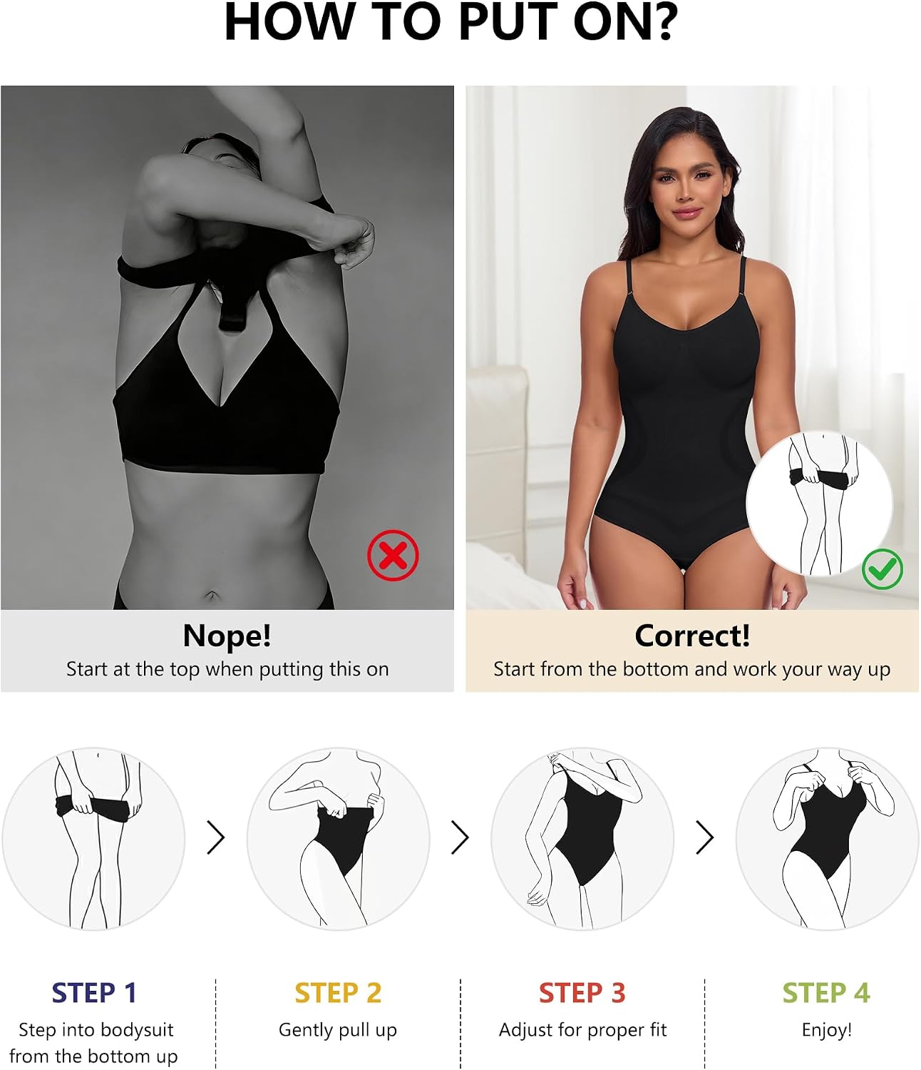 Xcutting Women's Shapewear Bodysuit Seamless Body Shaper Smooths Waist Shaping Everyday Jumpsuit Tummy Control Thong or Brief