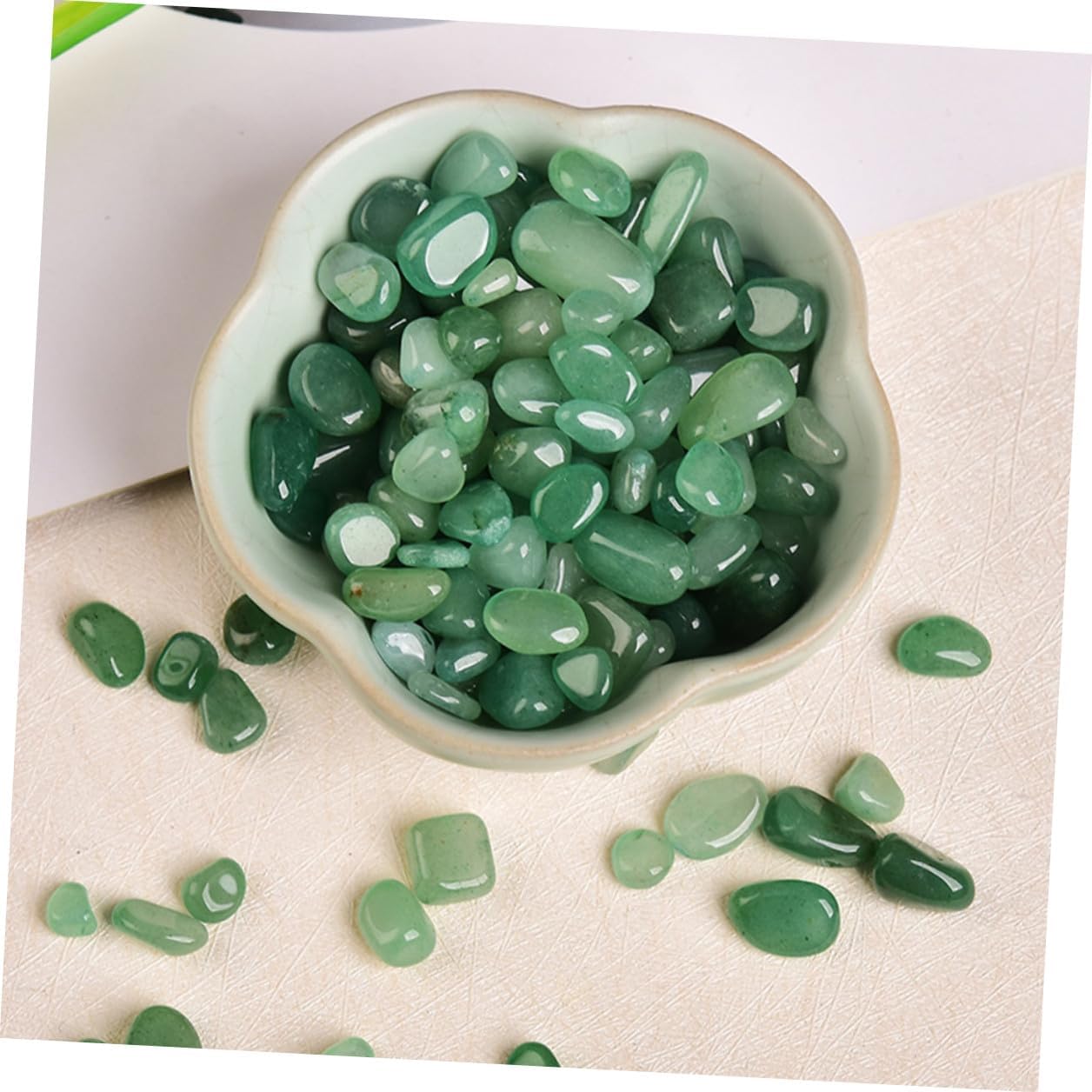 Cabilock Natural Aventurine Aquarium Decorative Stones 7-9mm 2lb Fish Tank Gravel Landscaping Rocks for Aquatic Pets and Terrarium Décor