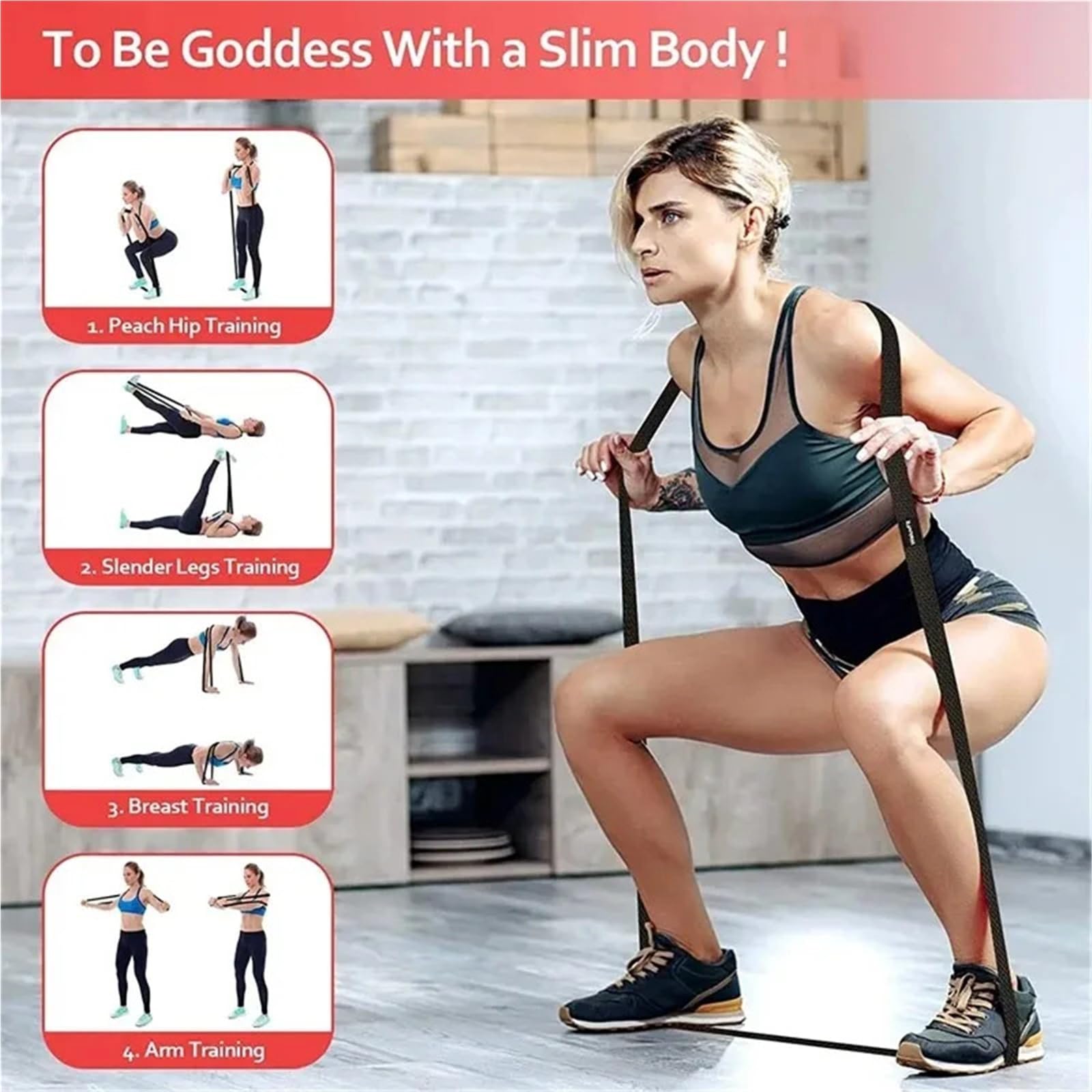 Fitnessbänder Widerstandsbänder 3 Stück/Set Lange Widerstandsbänder for Trainieren, Stoffband, Stretch for Übungen