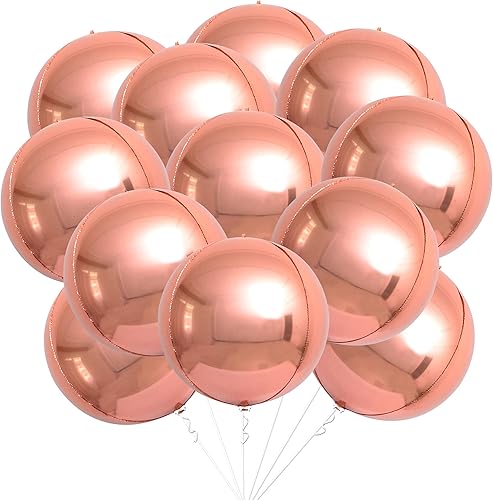 Miniatura 24 de KatchOn, Globos de bola de discoteca enormes de 22 pulgadas, paquete de 12, globos de discoteca negros y dorados para decoraciones de fiesta de Oro,