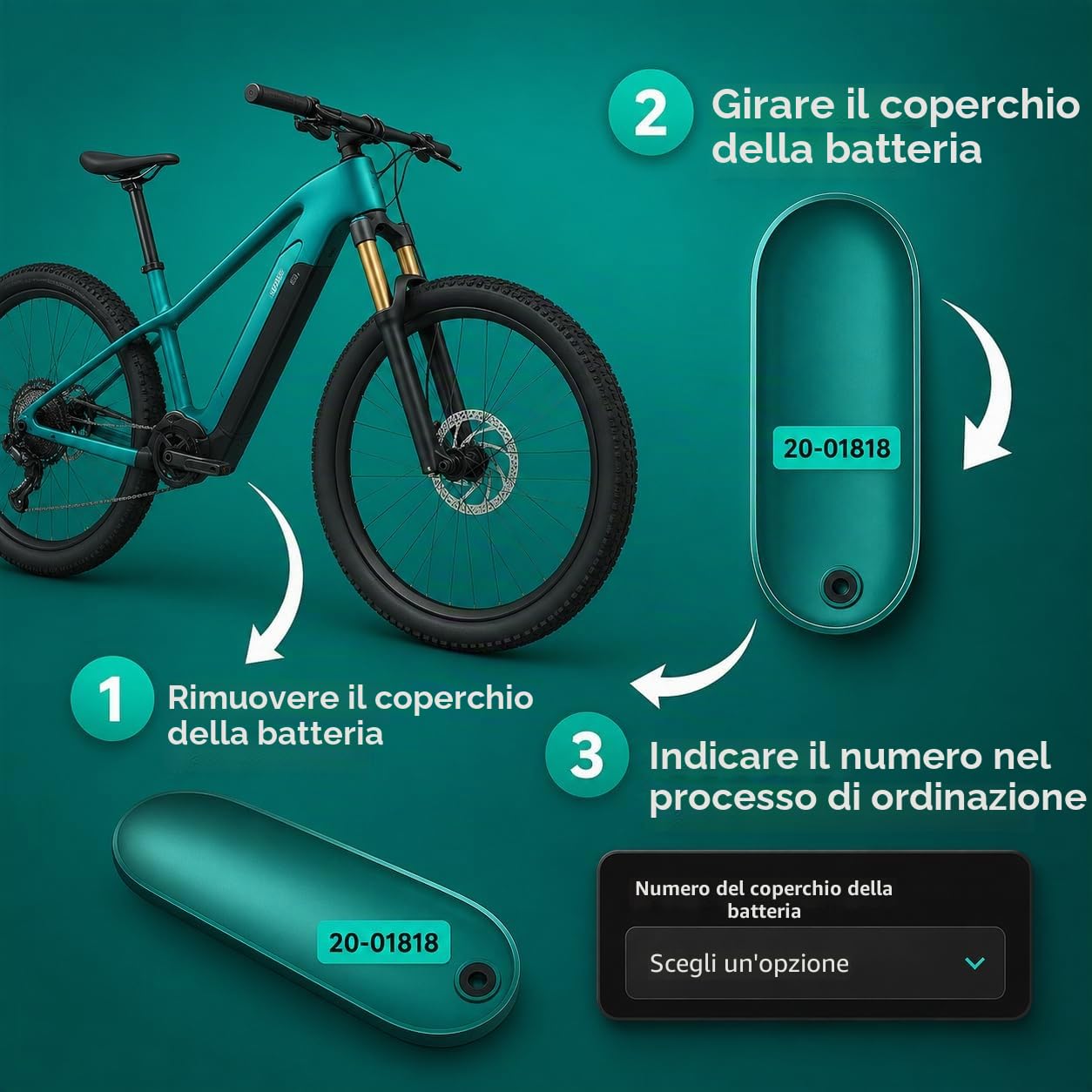 Pellicola Protettiva di Design Riflettente per e-Bike copribatteria e Tubo Inferiore per Tutti i Modelli di e-Bike, Protezione Telaio eBike, Adesivi per Biciclette, Adesivi per