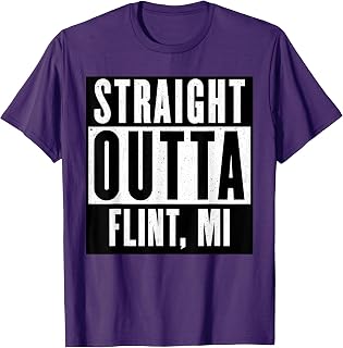 Straight Outta MICHIGAN Tshirt FLINT Home Tee V-Neck T-Shirt T-Shirt