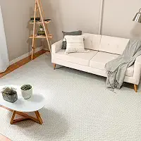 Tapete Algodão 2,50 x 3,00 Antiderrapante Sala Quarto Cru Cinza Sem Pelo Artesanal de Tear Boho Moderno (Cinza)