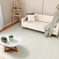 Tapete Algodão 2,50 x 3,00 Antiderrapante Sala Quarto Cru Cinza Sem Pelo Artesanal de Tear Boho Moderno (Cinza)