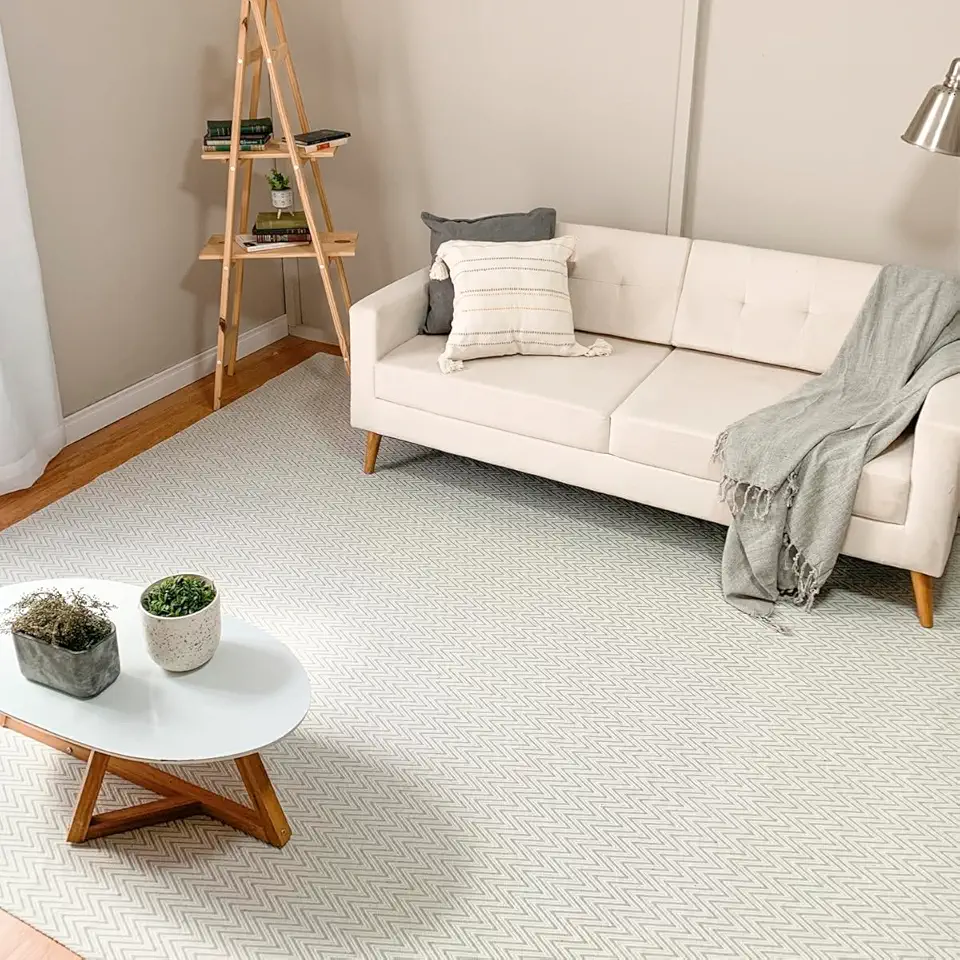 Tapete Algodão 2,50 x 3,00 Antiderrapante Sala Quarto Cru Cinza Sem Pelo Artesanal de Tear Boho Moderno (Cinza)