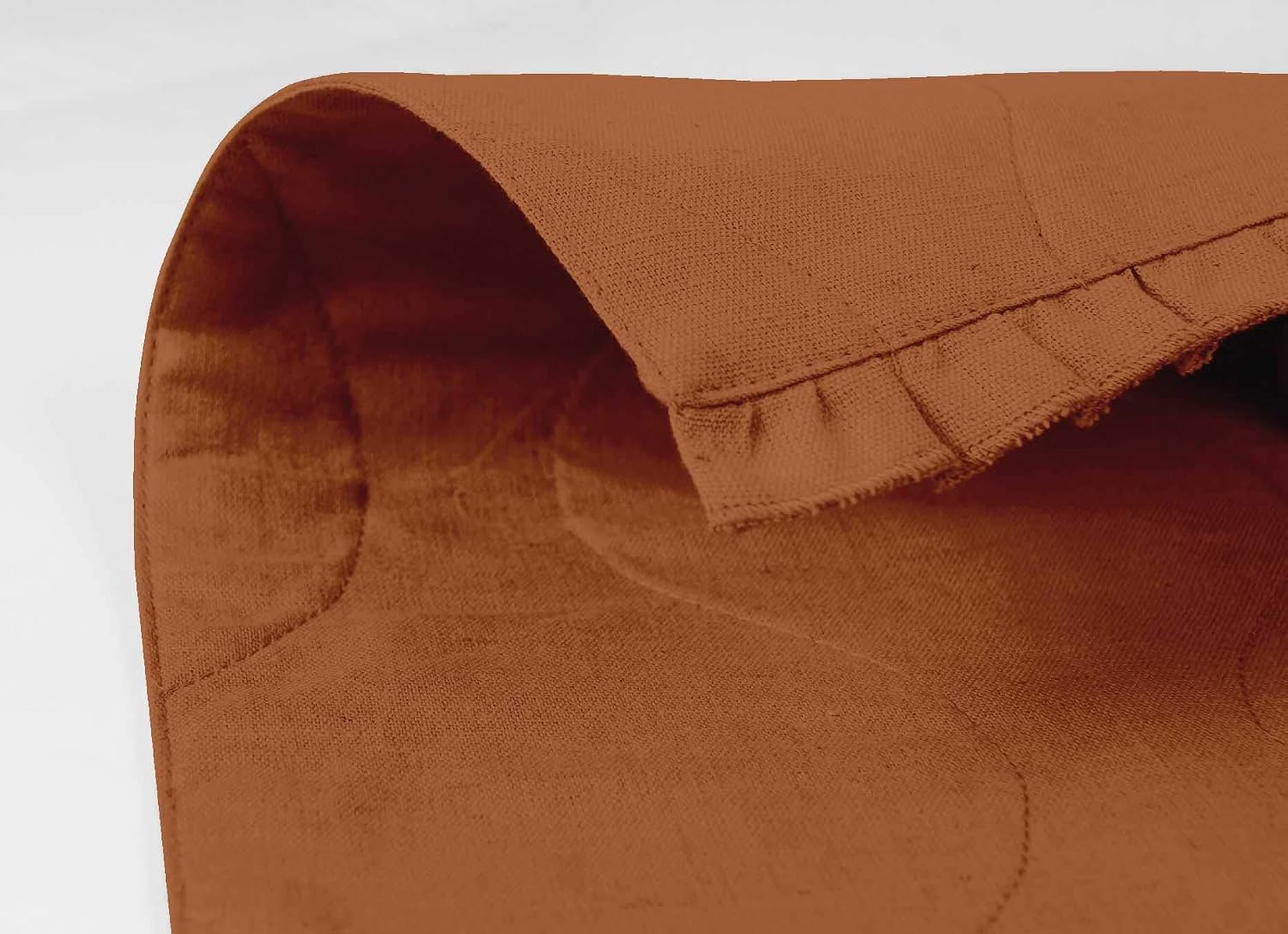 Rust Brown Solid Home Decor Washable Frill Placemats & Napkins Table Decor Dining Mats-Pack of 6