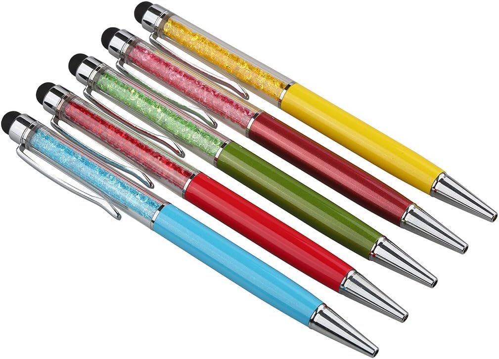 FOLINPROS 5 Pcs - Crystal Touch Screen Stylus Multifunctional Pen Compatible With iphone / ipad / iPod Touch / Samsung Galaxy Tablet / Android Tablets (D)