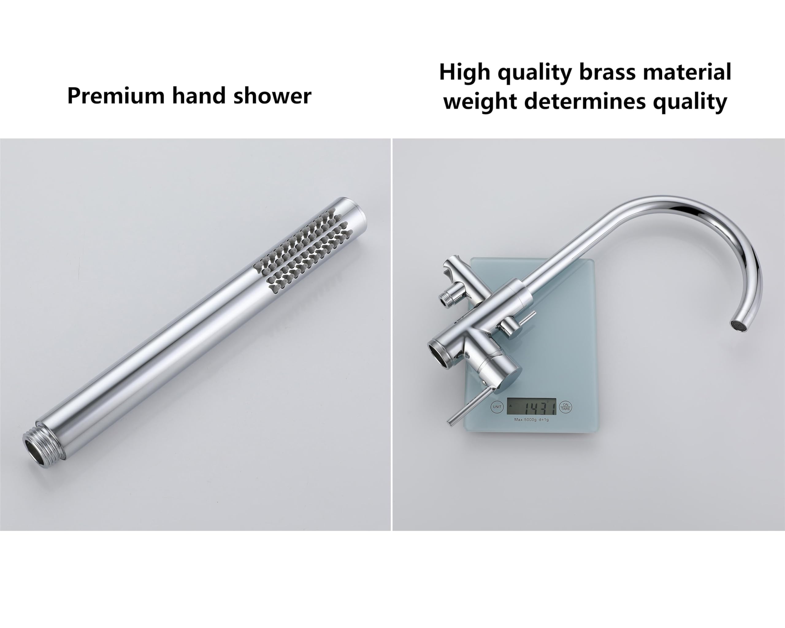 Freestanding Rubinetti Per Vasca, Montaggio A Pavimento Miscelatore Rubinetto Per Vasca Rubinetto Per Vasca Da Bagno Indipendente, Girevole A 360°, Con Doccetta Per Vasca (Cromo-A)