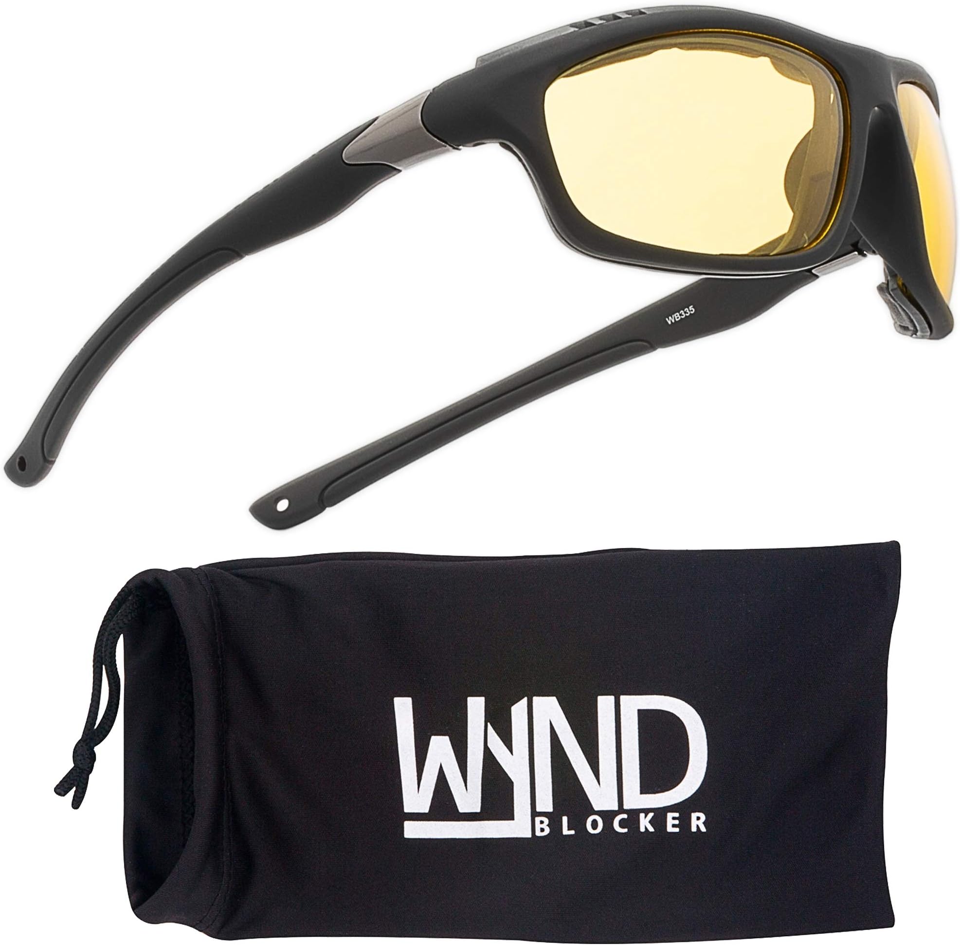 WYND BlockerAirdam Sunglasses Motorcycle Riding, Driving, Fishing, Boating Wrap Black Size: Medium
