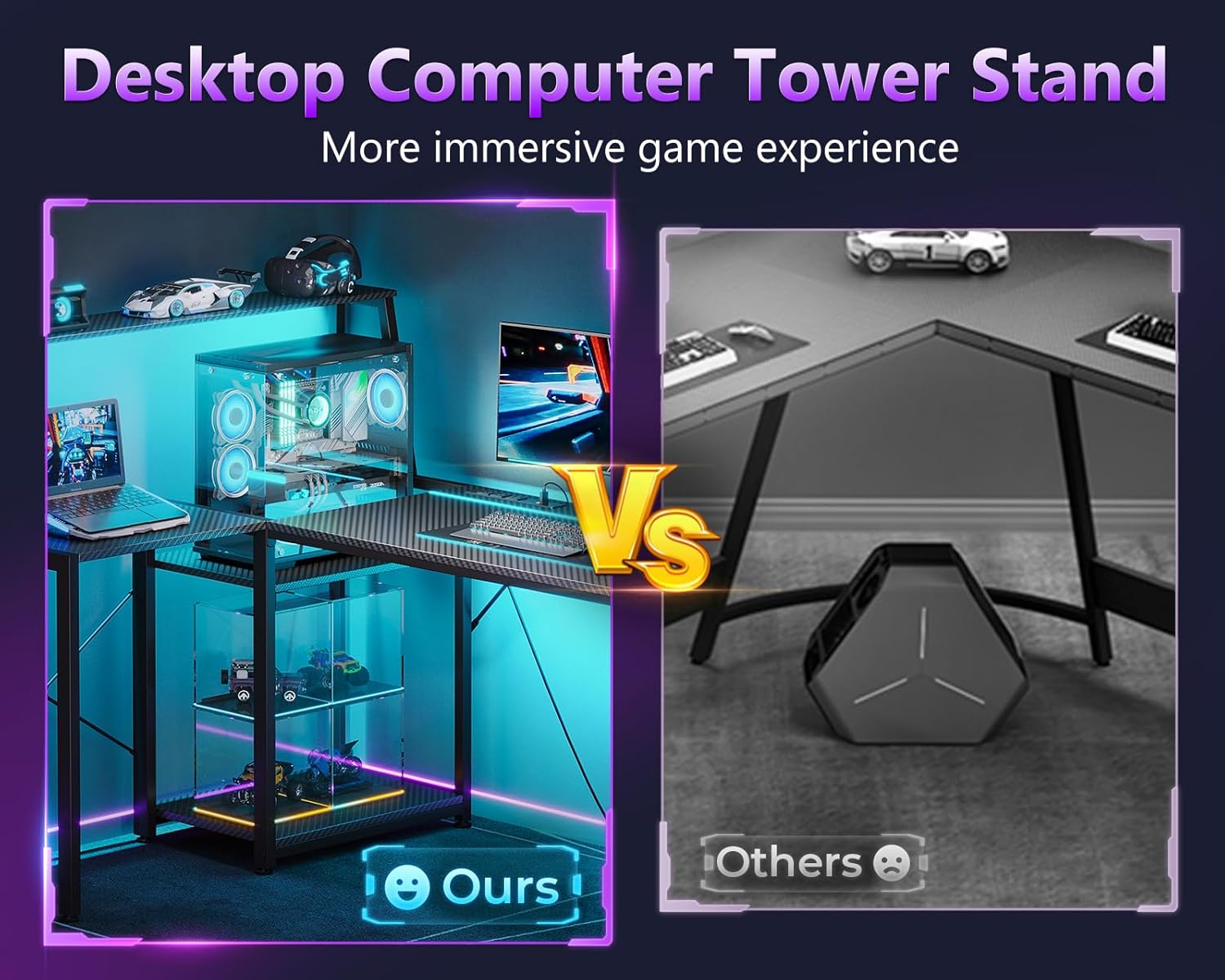 MOTPK desk with adjustable CPU stand comparison