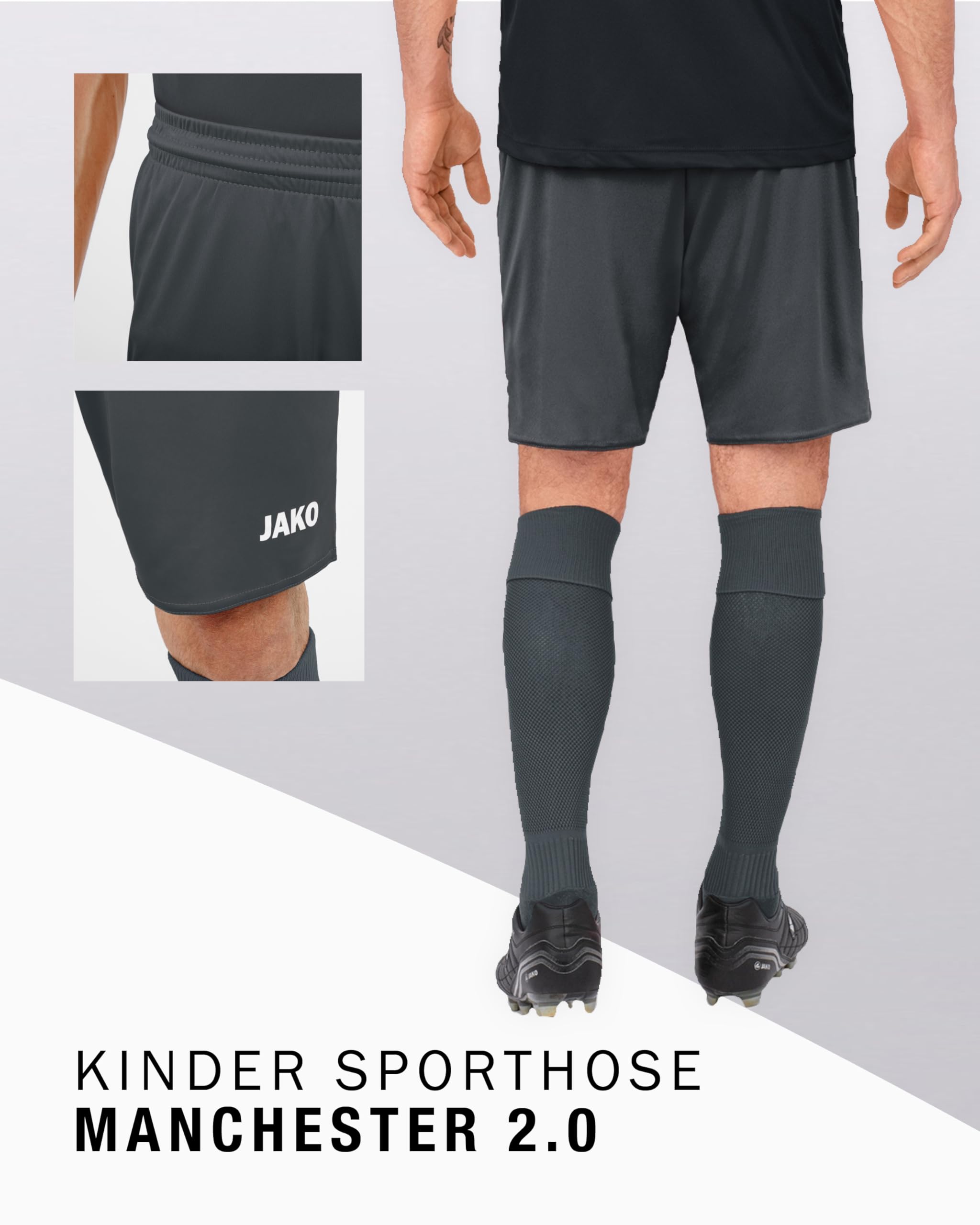 Jako Manchester 2.0 Children's Sports Shorts without Inner Briefs - Moisture-Wicking Children's Training Trousers Made of 100 - 3