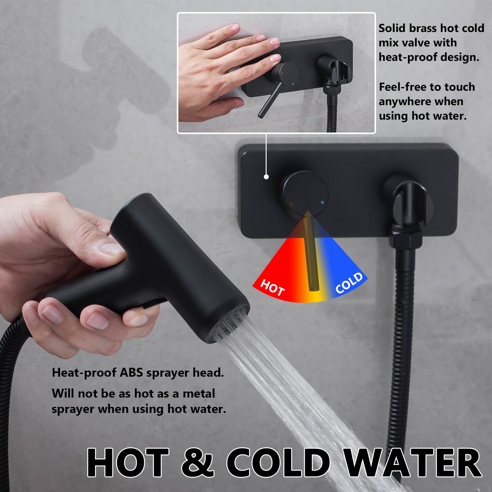 Brass Handheld Bidet Sprayer - Easy Install, Hot & Cold -4 Brass Handheld Bidet Sprayer - Easy Install, Hot & Cold -4