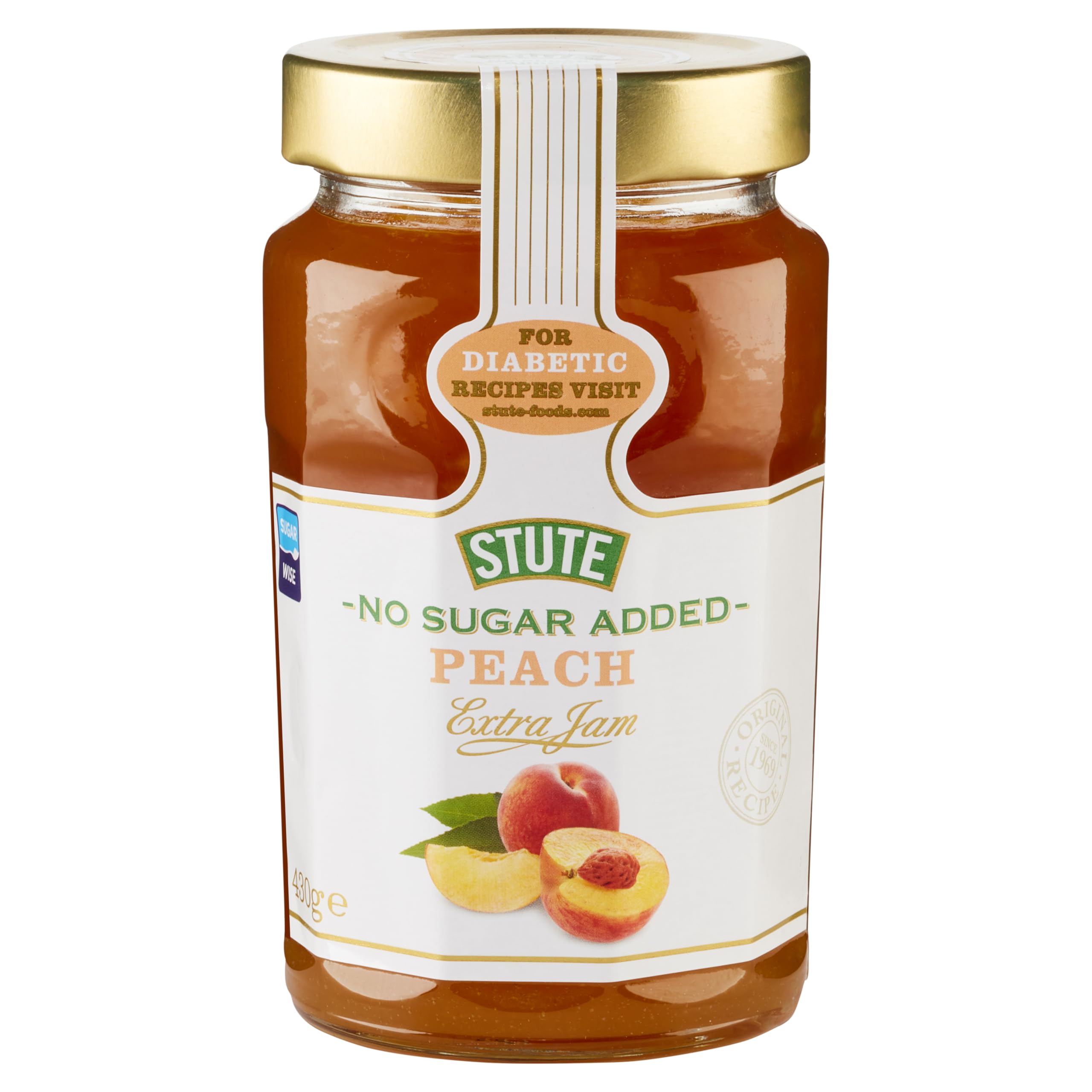 Stute Foods - Diabetic Range - Peach Jam - 430g