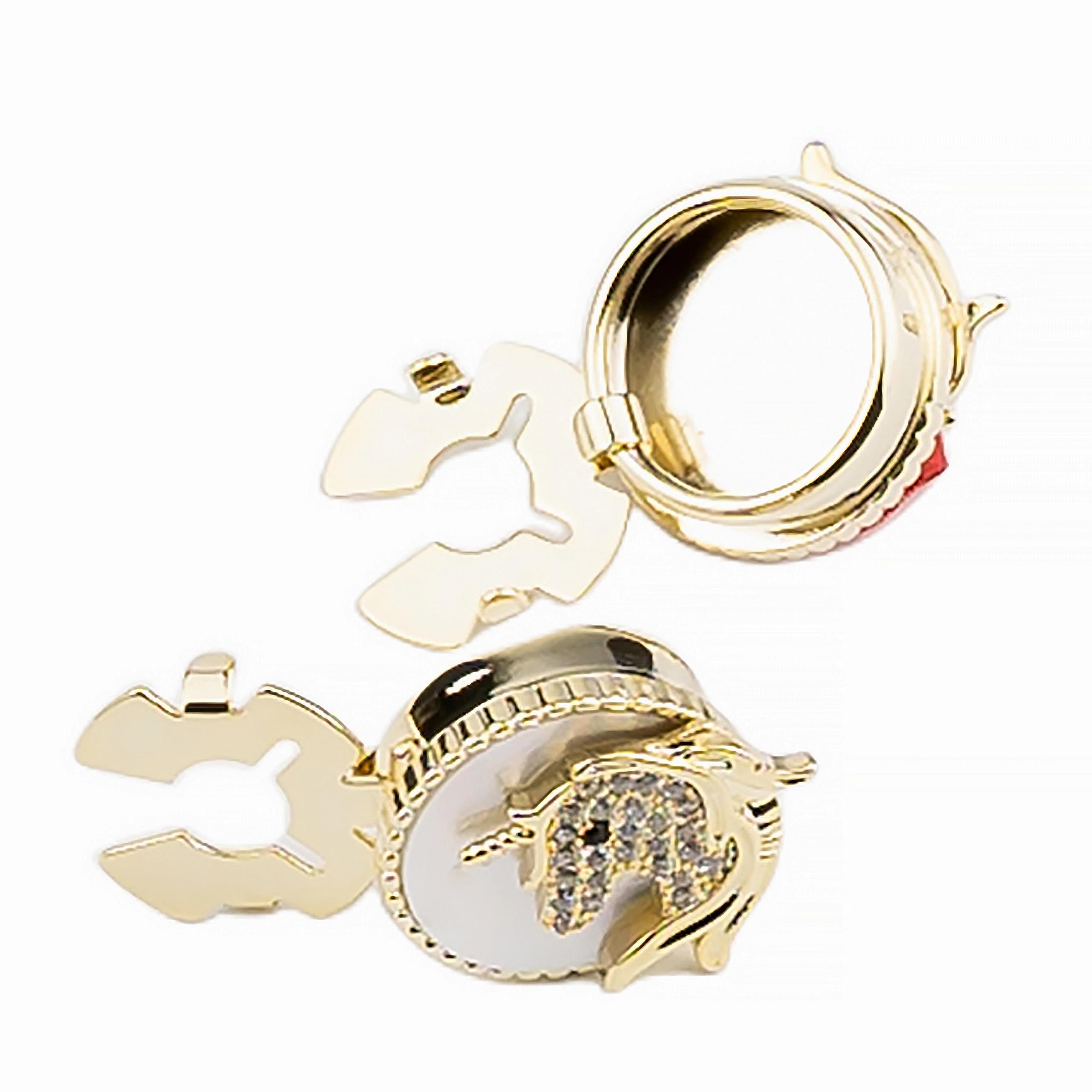 OoSsSoO Button cover Man or woman shell Button covers Used for Formal Business Wedding Tuxedo Shirt cuffs buttons cover (Golden Unicorn)