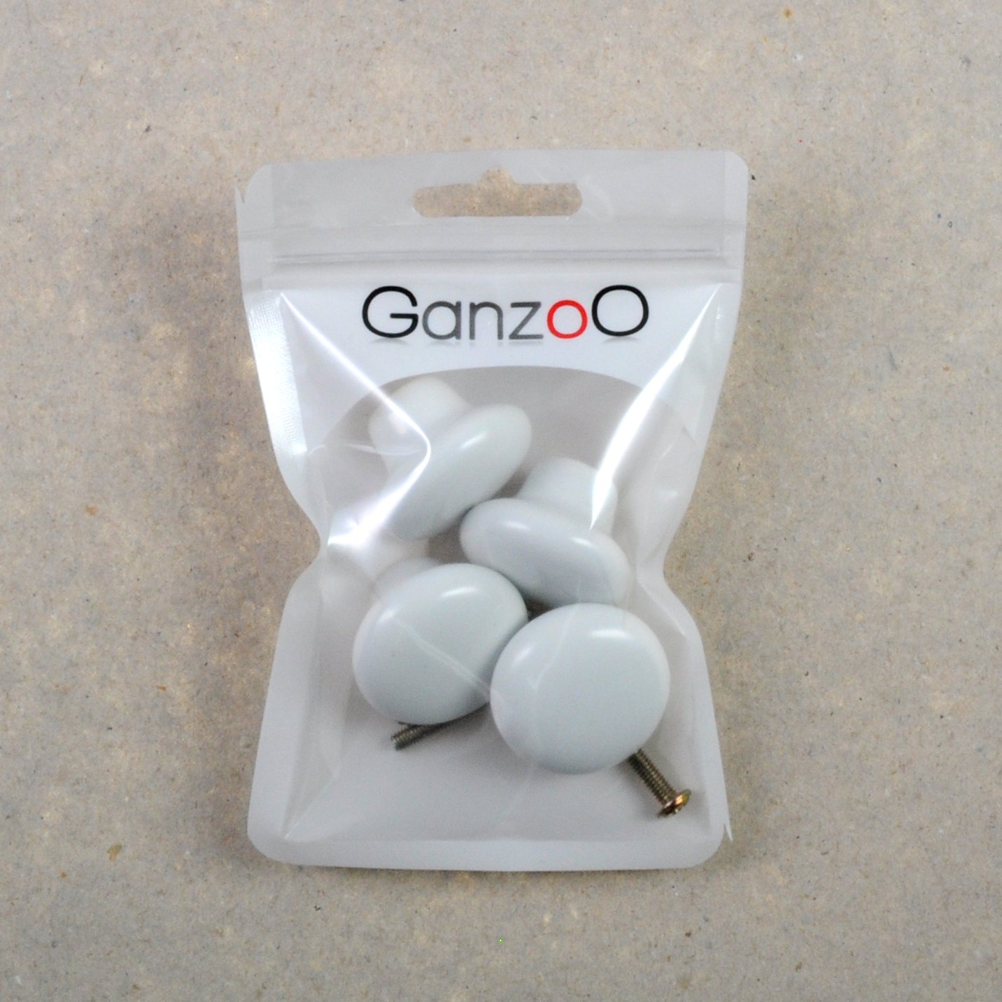 Ganzoo 4 pomelli per mobili porcellana ceramica bianca, rotondi 32mm profondità 23mm, superficie liscia e lucida, stile country vintage shabby chic, per cassetti, armadi e mobili ingresso
