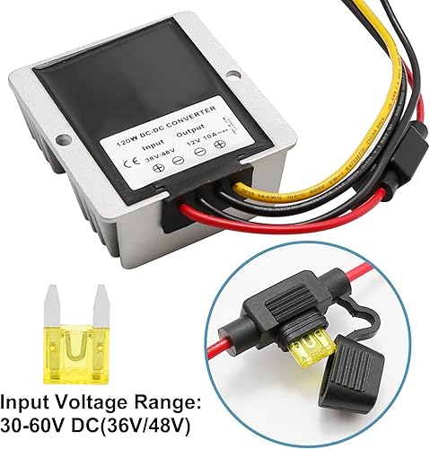 Miniatura 4 de Regulador convertidor de CC 48 V 36 V reductor a 12 V 10 A 120 W convertidor de voltaje regulador reductor de fuente de alimentación para automóvil,