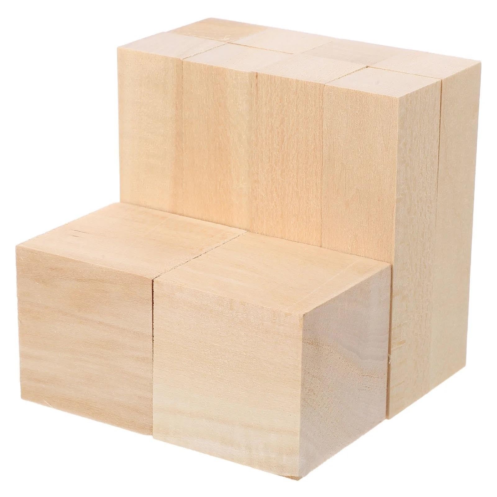 10 Blocchi di Tiglio Intagliato, Legno Liscio