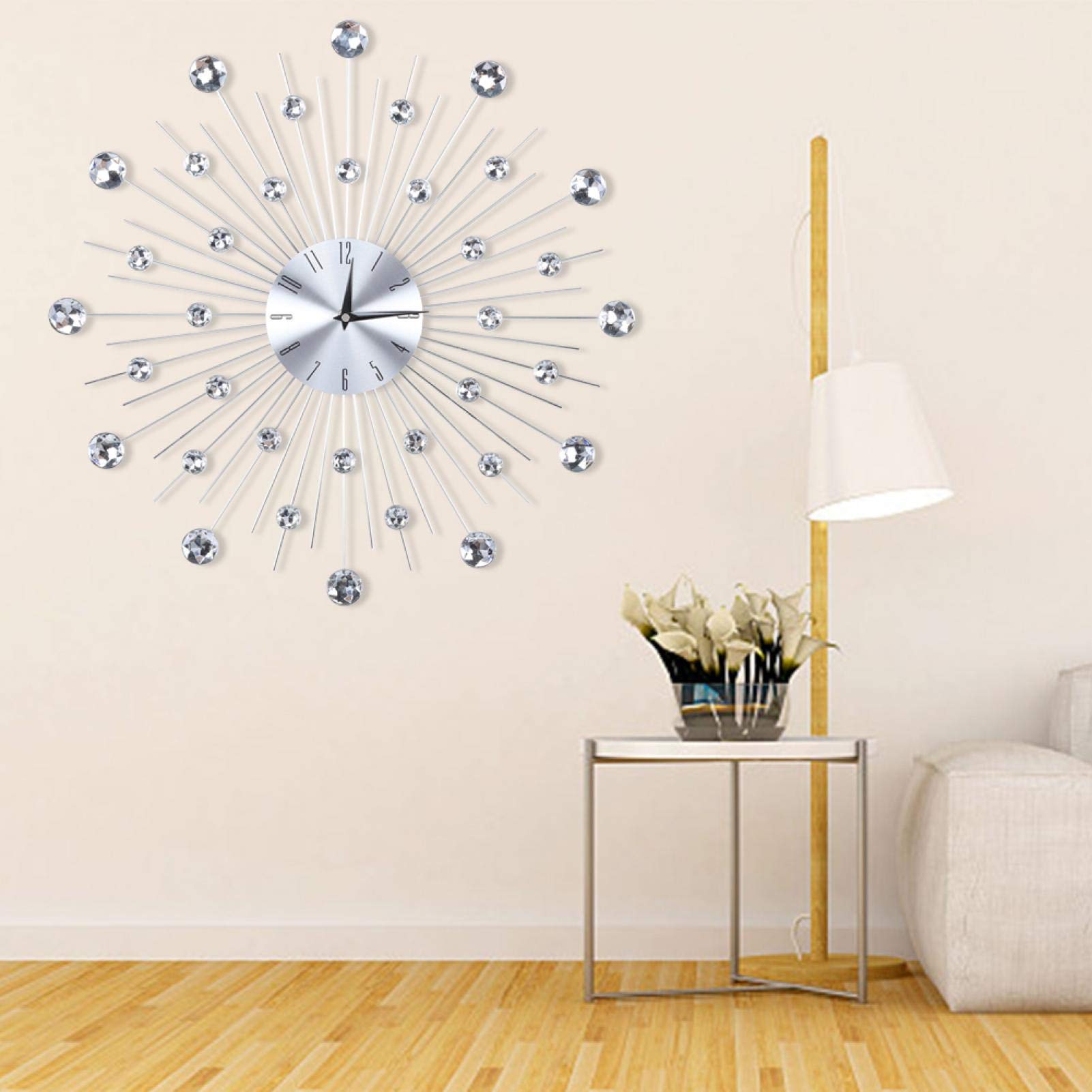 Horloge murale avec Bling Diamond pour illuminer votre séjour moderne