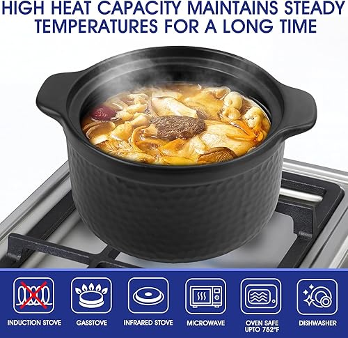 Miniatura 2 de Olla de arcilla resistente - Sustituye tanto a un horno holandés como a una olla (4.5 cuartos de galón)