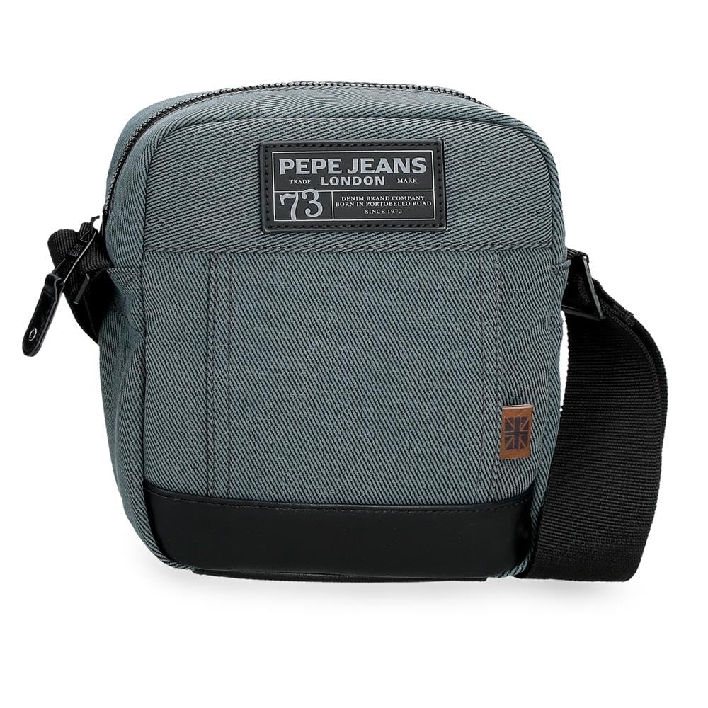 Pepe Jeans Aiden Small Navy Shoulder Bag 15x19.5x6 cm Polyester with Synthetic Leather Details 1.76L by Joumma Bags