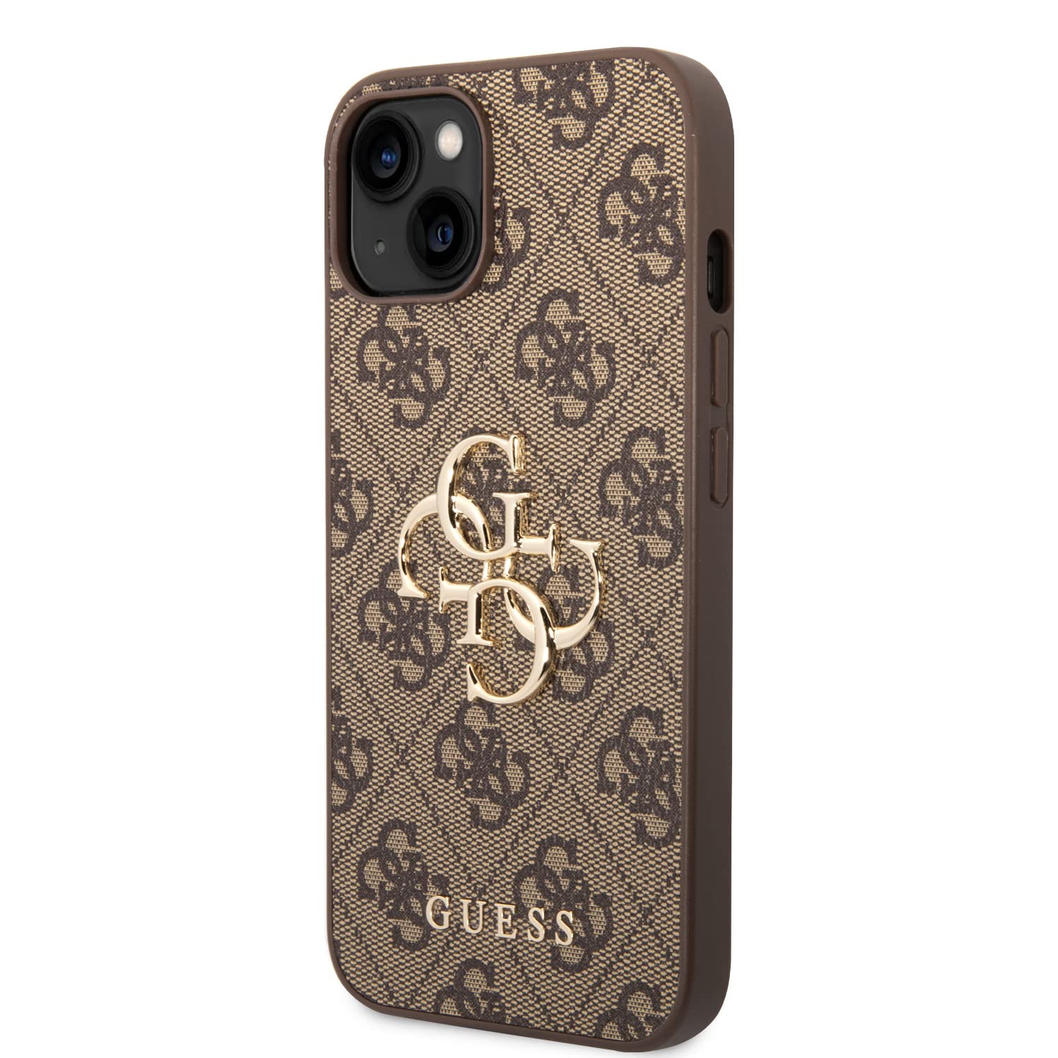 GUESS GUHCP15S4GMGBR Custodia rigida per iPhone 15 6.1", logo Big Metal
