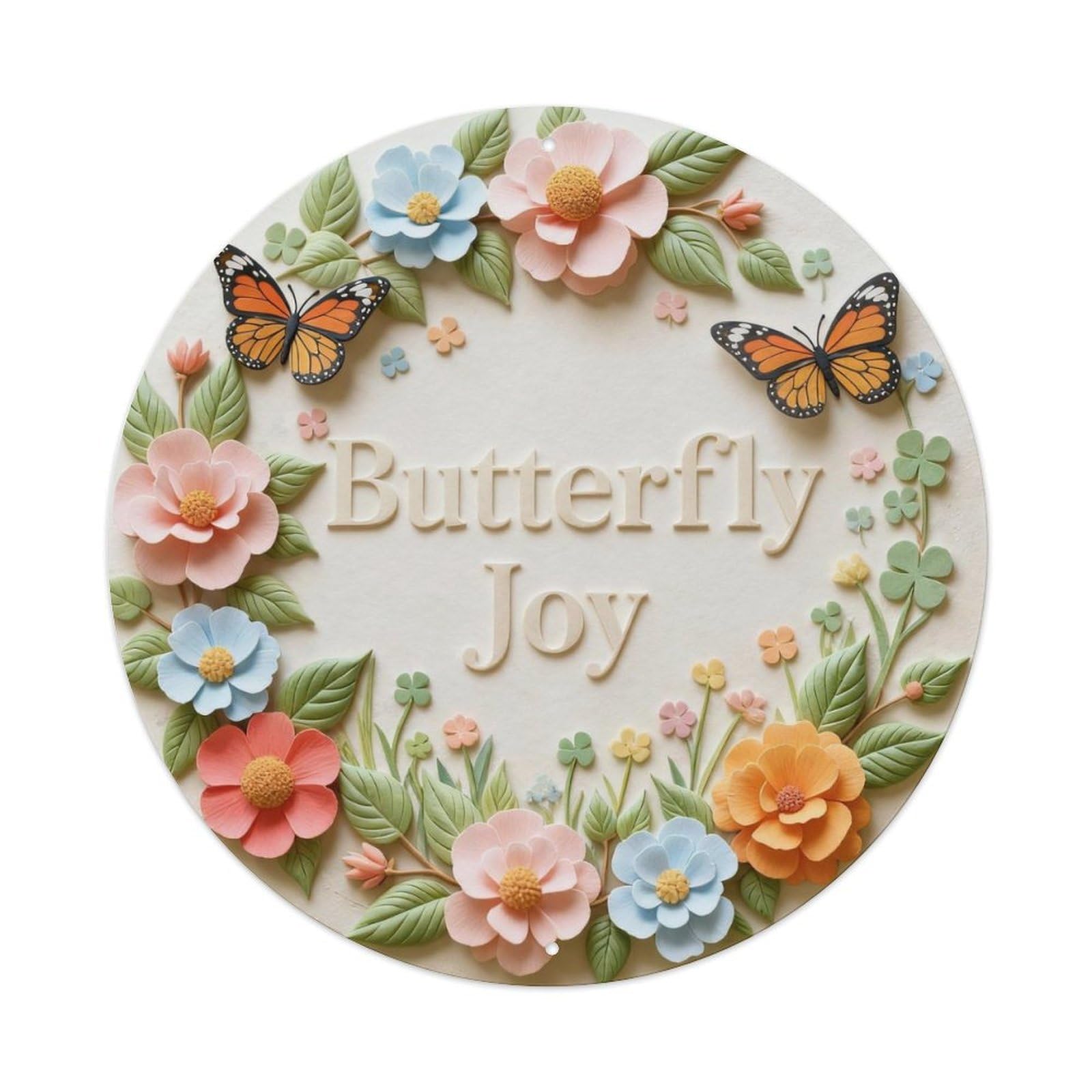 Butterfly Joy Metal Tin Sign Plaque
