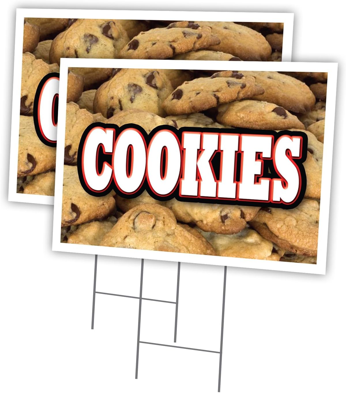 2 Pack of 12\" x 16\" Yard Sign & Stake | Advertise Your Business | Stake Included Image On Both Sides | Made in The USA