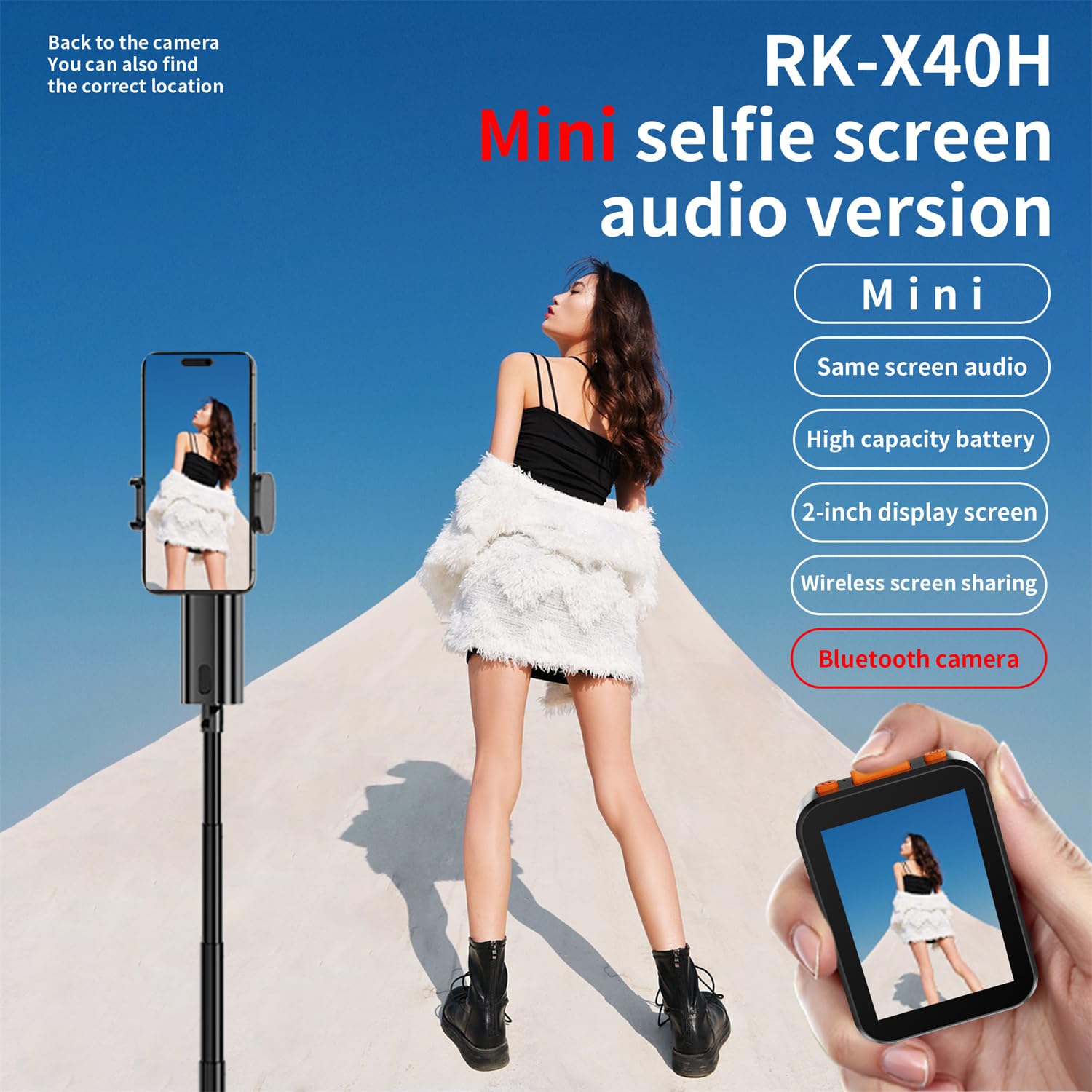 Vehoukli Monitor Esterno Per Smartphone Android - Display Selfie Con Vehoukli Monitor Esterno Per Smartphone Android - Display Selfie Con