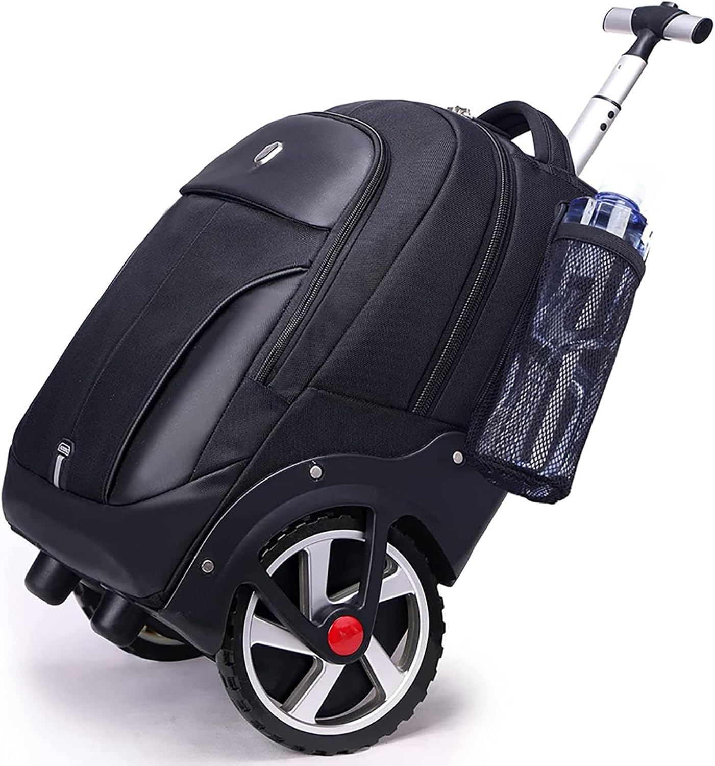 WMHYLYH 22 Inch Rolling Backpack, Waterproof Backpack with Wheels for Business and Travel Commuter, Carry on Laptop Backpack for Women and Men Adult (black-flower)
