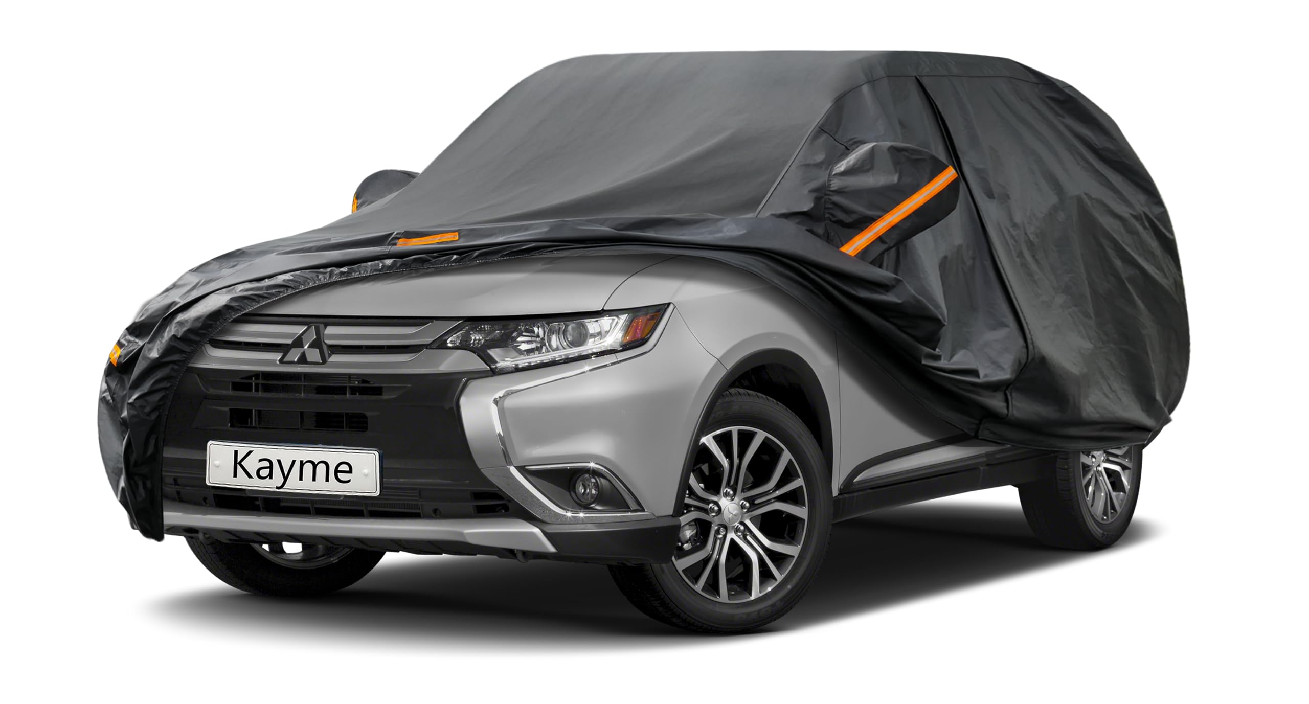 Kayme 7 Layers SUV Car Cover Custom Fit for Mitsubishi Outlander (2005-2023) Waterproof All Weather for Automobiles, Outdoor Full Cover Rain Sun UV Protection.