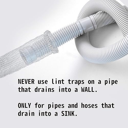 Miniatura 3 de 48 trampas de pelusa para lavadora, trampas de pelusa de acero inoxidable, trampas de pelusa de malla para lavandería, filtro de manguera para