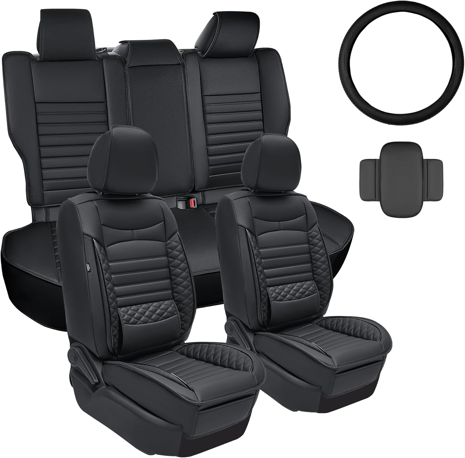 for Toyota Corolla Seat Covers 2020 2021 2022 2023 2024 2025 2026 Corolla LE/SE/XSE/L/SE Nightshade Leather Car Seat Covers Full Set for SUV-Car Seat Cushion Protector (Black, 5 Seats)