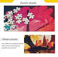 Vista 2 de Painting Paris Jigsaw Puzzle, Paper Wood Composite Material Zigsaw with Storage Bag and Reference Picture Easy to Solve 500/1000 Pieces