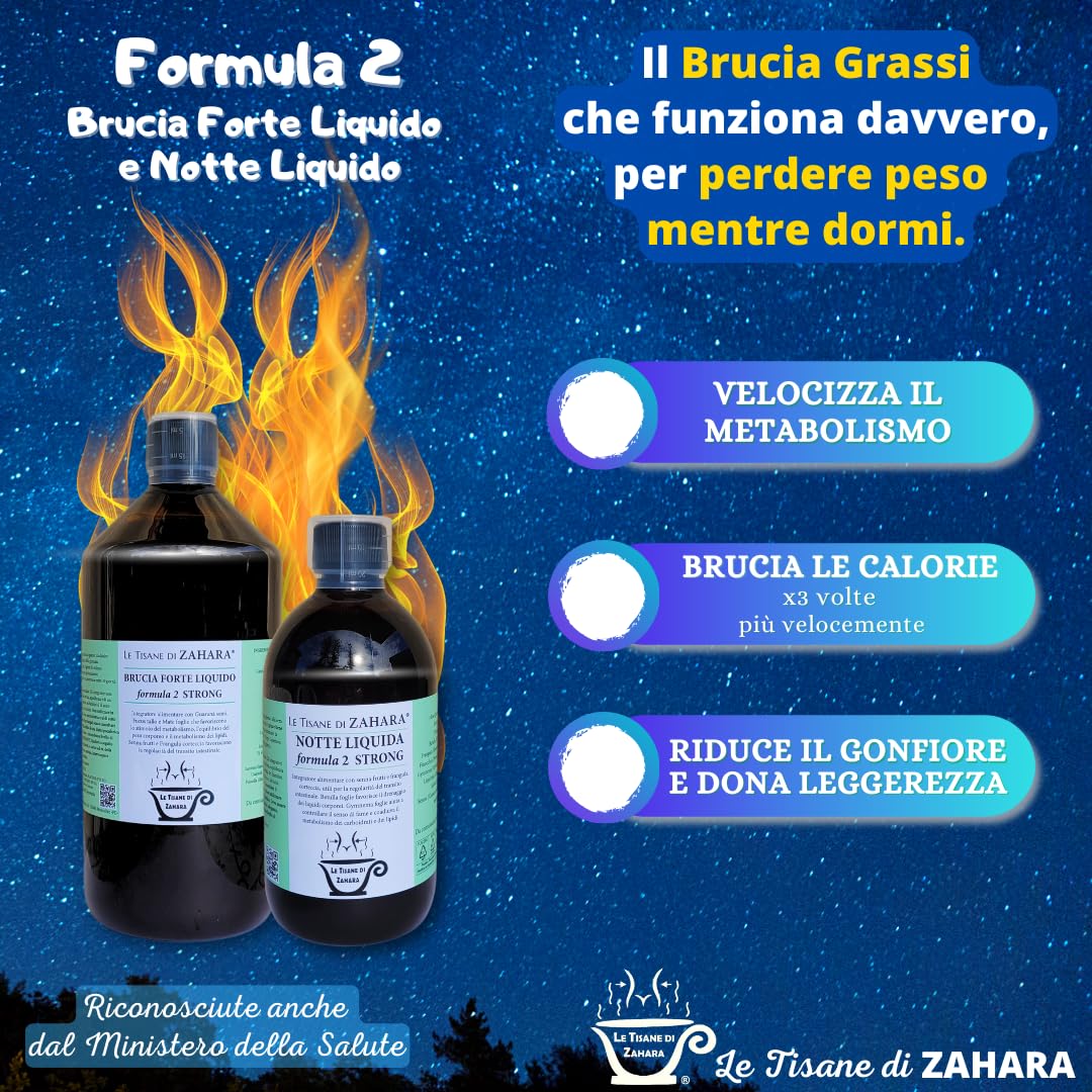 Duo Base Miscela Forte Liquido Strong e Notte Liquido Strong, Formula con Ingredienti Vegetali per una Routine Quotidiana, Sgonfiante per Pancia e Gambe, 1000 ml + 500 ml