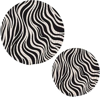 Zebra Print Trivets for Hot Dishes, Hot Pots and Pans, Cotton Woven Pot Holders for Kitchen Countertops, Table, 2 Pcs Heat Resistant Hot Pads, 7"+9.5"