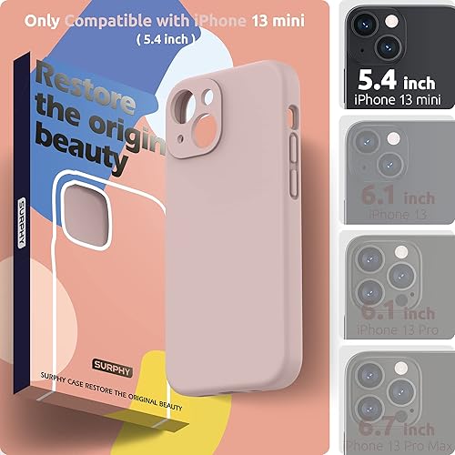 Miniatura 17 de SURPHY Compatible con iPhone 13 Mini Funda con Protector de Pantalla, (Protección de Cámara y Forro de Microfibra Suave) Funda de Teléfono