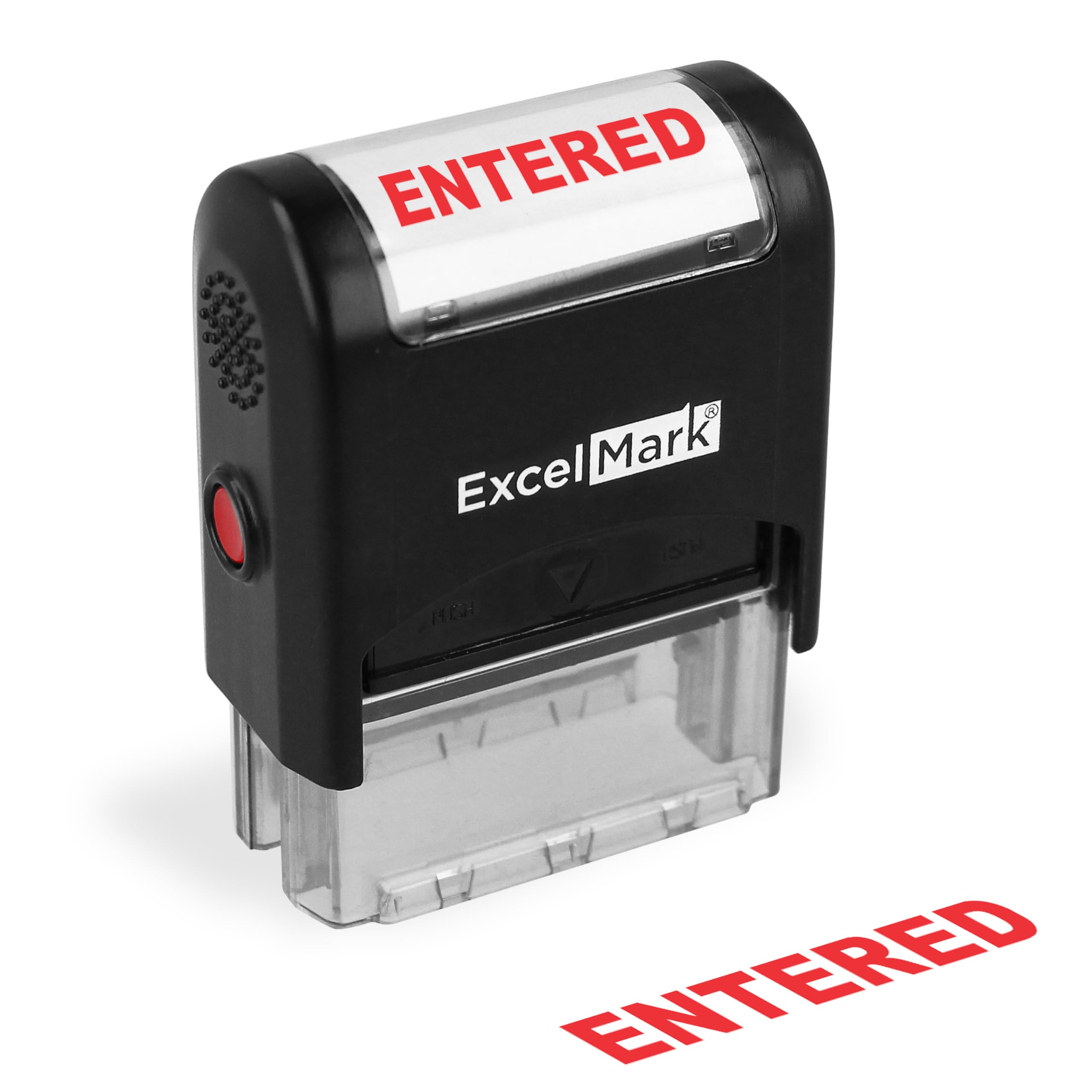 ExcelMark Entered - Self-Inking Rubber Stamp - A1539 Red Ink