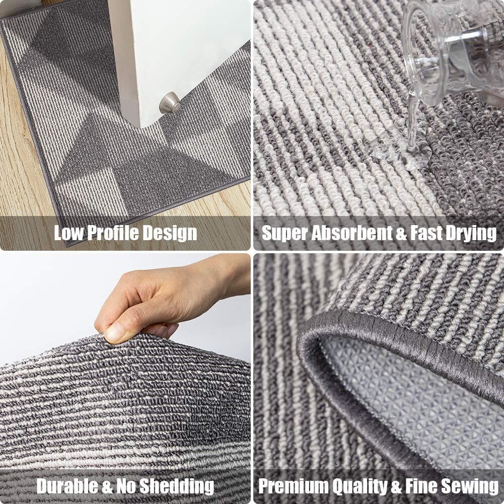 Fußmatte Fußabtreter Saugfähige Vorder- Und Hintertürmatten, Maschinenwaschbare Fußmatten for Die Eingangstür Teppich für Eingang(Brown,60x90cm)