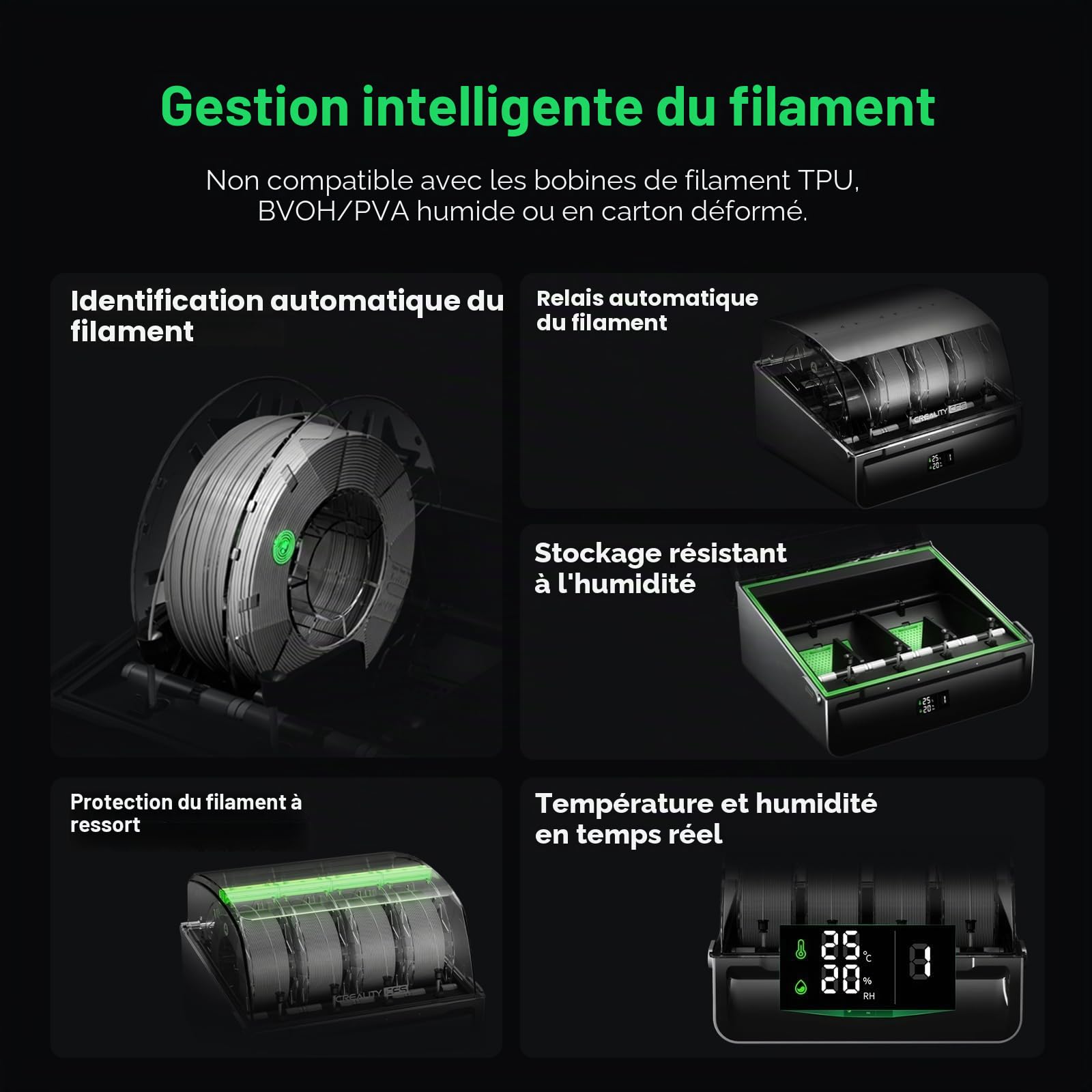 Creality K2 Pro Combo Imprimante 3D avec CFS – Impression multicolore, vitesse maximale de 600 mm/s, nivellement automatique, double caméra IA, chauffage actif de l'enceinte et grand espace de