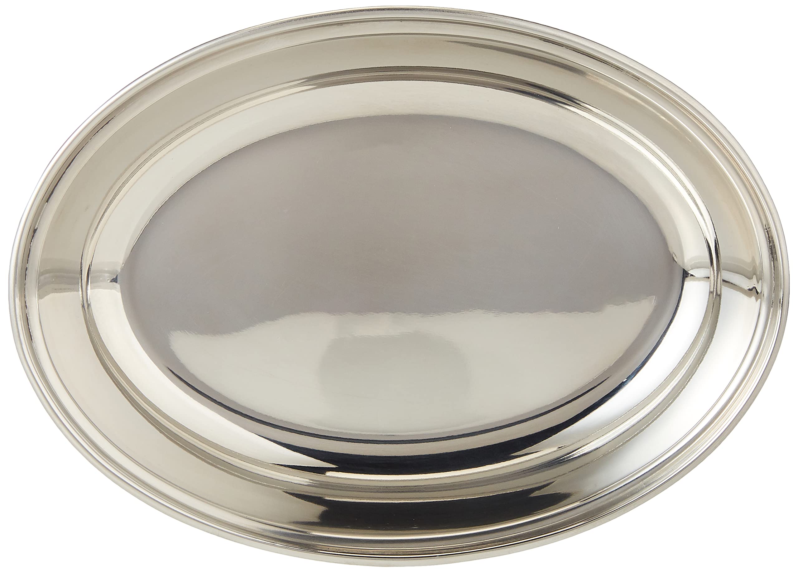 Raj Oval Stainless Steel Deep Serving Plate, Silver, 20 cm, ODP002, Soup Plate , Salad Plate, Dessert Plate
