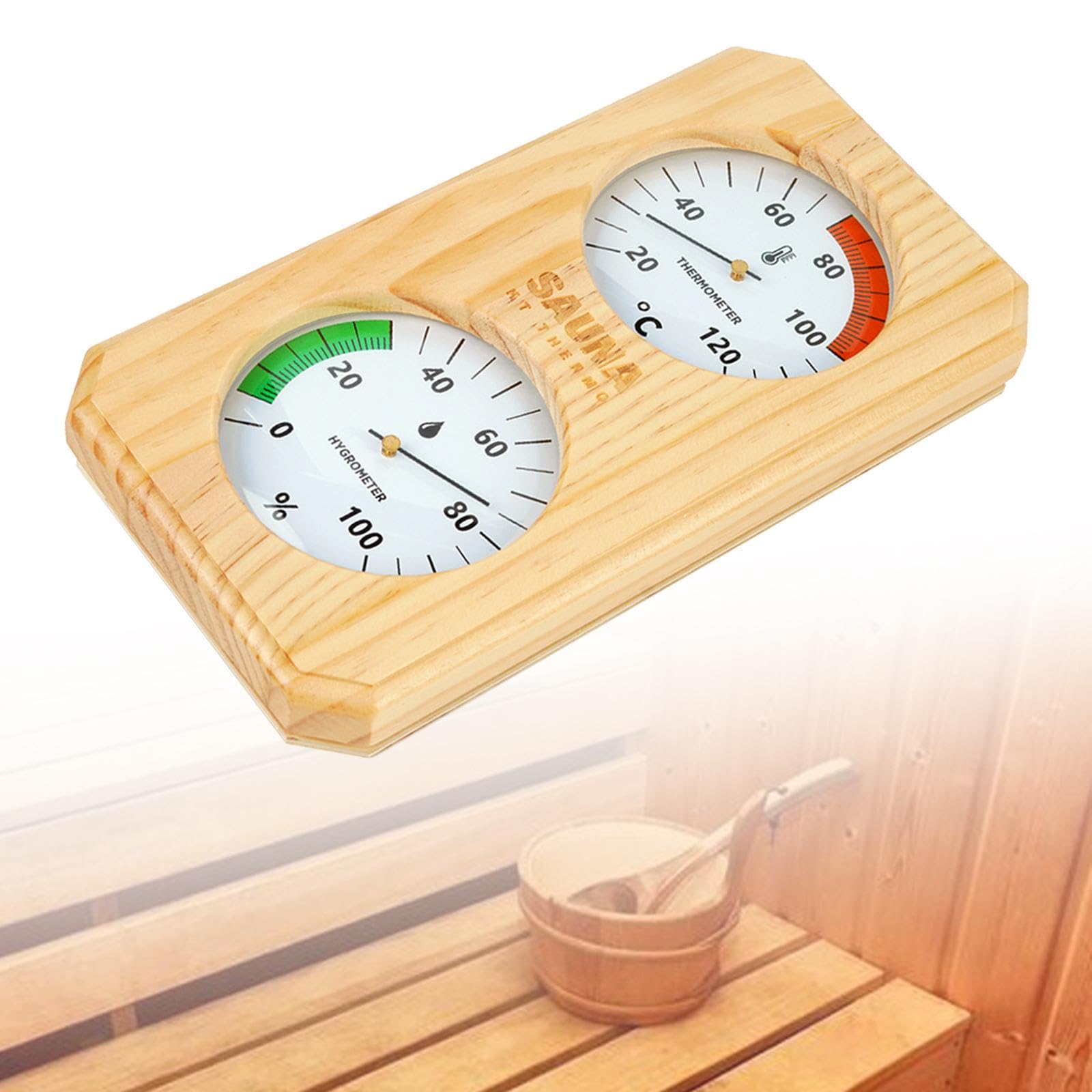 Termometro per Sauna Igrometro Igrotermografo, 0 100 Misurazione di umidità, Temperatura E umidità per, Celsius Orizzontale