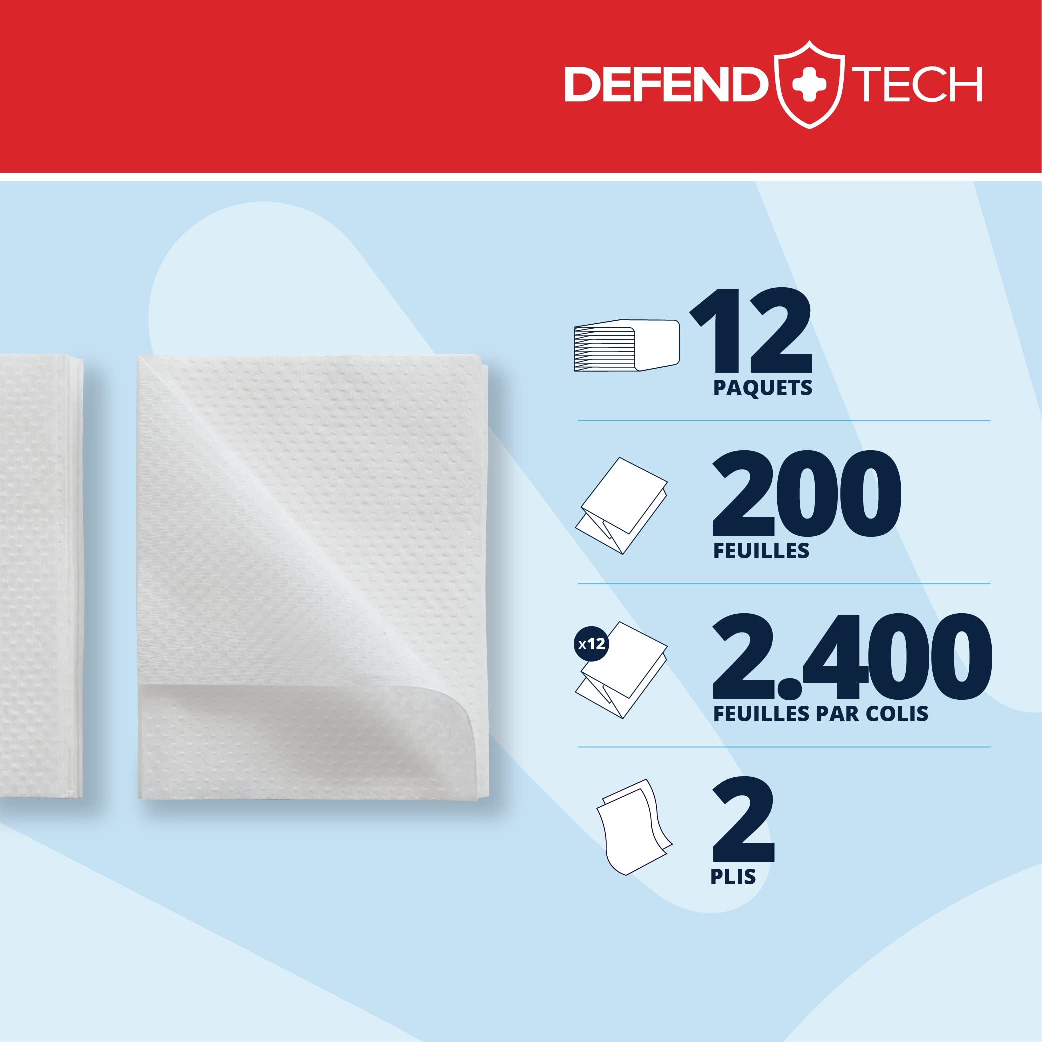 PAPERNET Defend Tech Papier Hygiénique Enchevêtré 417818, Papier Hygiénique à Feuille Unique avec Formule Antibactérienne, 12 Paquets de 6 Unités avec 200 Feuilles 21 x 11 cm