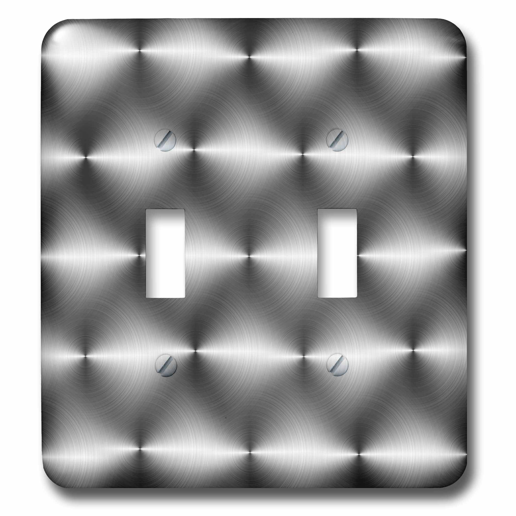 Interrupteur double rond en aluminium brossé, double commande robuste et design