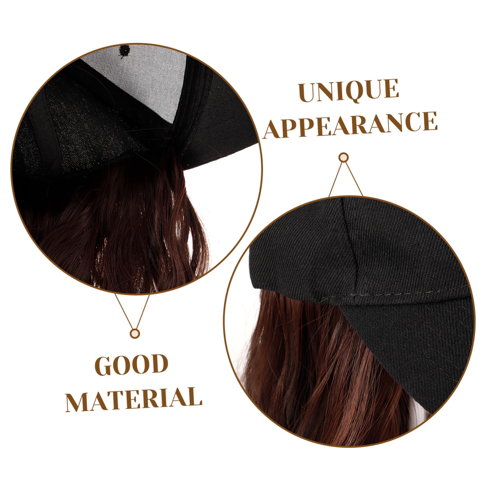 Peluca de Fibra Resistente al Calor con Gorra de Béisbol para Mujer Ligera y Cómoda Cabello Rizado Sintético para Fiestas Temáticas Deportivas