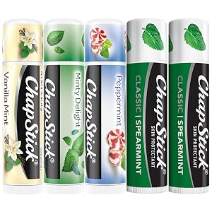 ChapStick Lip Balm Mint Favorites Vanilla Mint Minty Delight and Peppermint 2 Classic Spearmint 0 15 Oz Ea