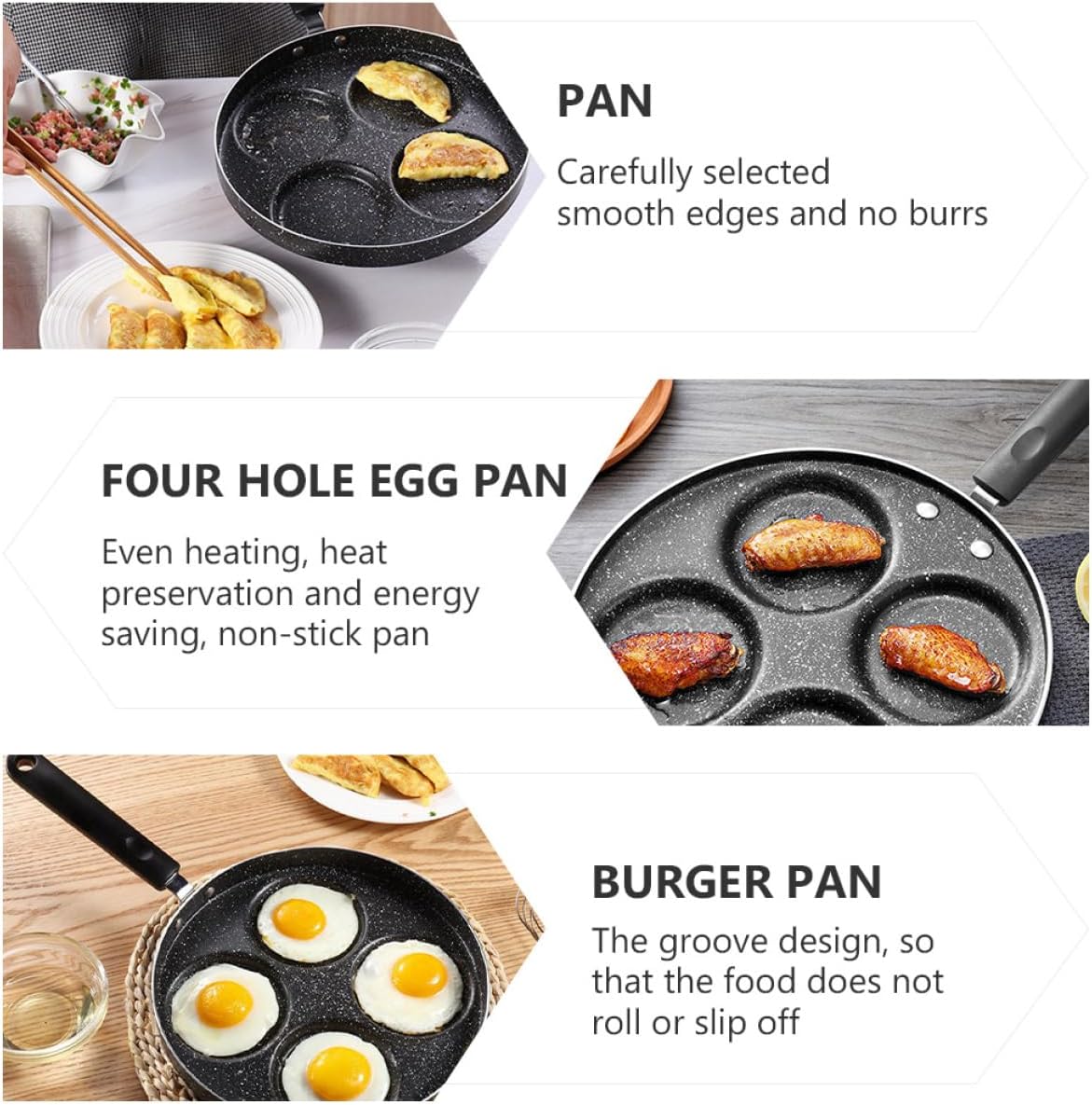 Cabilock Non-stick Frying Pan Lid Egg Pan Skillet for Dash Omelette Maker Kitchen Tool Non-burnt Abrasion Resistant Random Style