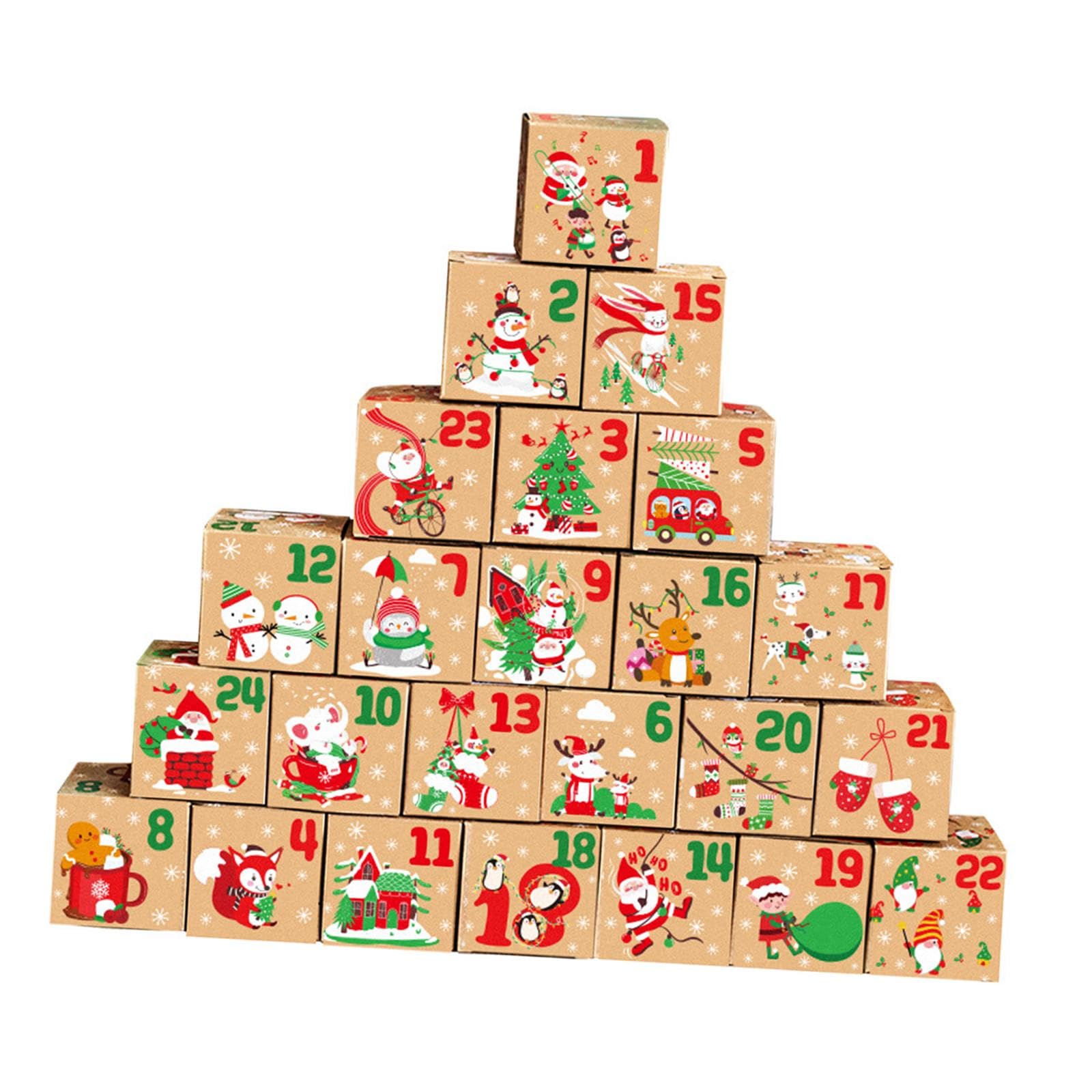 Scatole Calendario Avvento Natale 24 Pezzi per Riempire Piccole