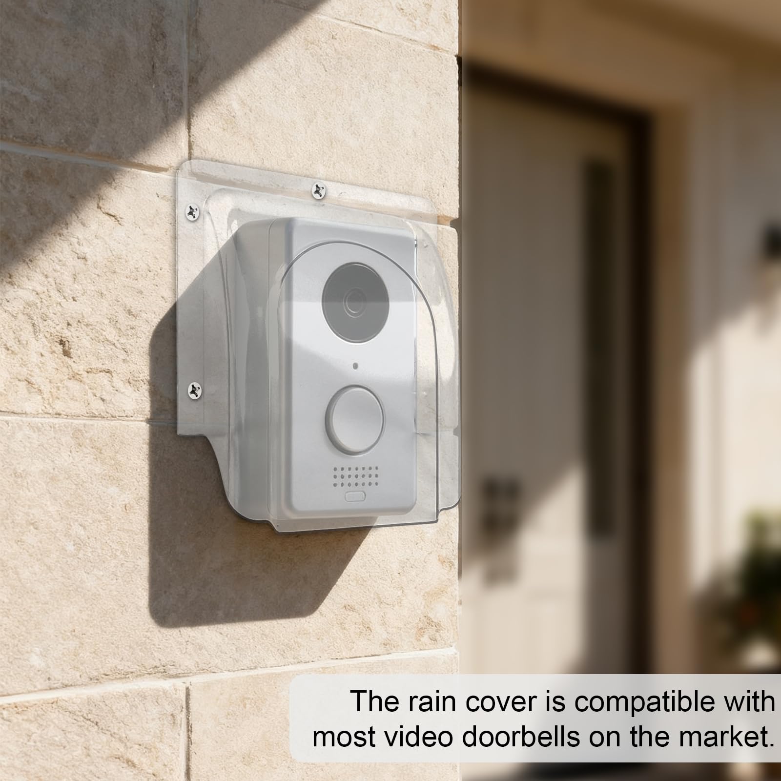 Copertura Antipioggia Copri Citofono Esterno, Copertura Protettiva Impermeabile per Campanello Esterno, Pulsante di Chiamata, Campanello Wireless, 11x11x8,5 cm