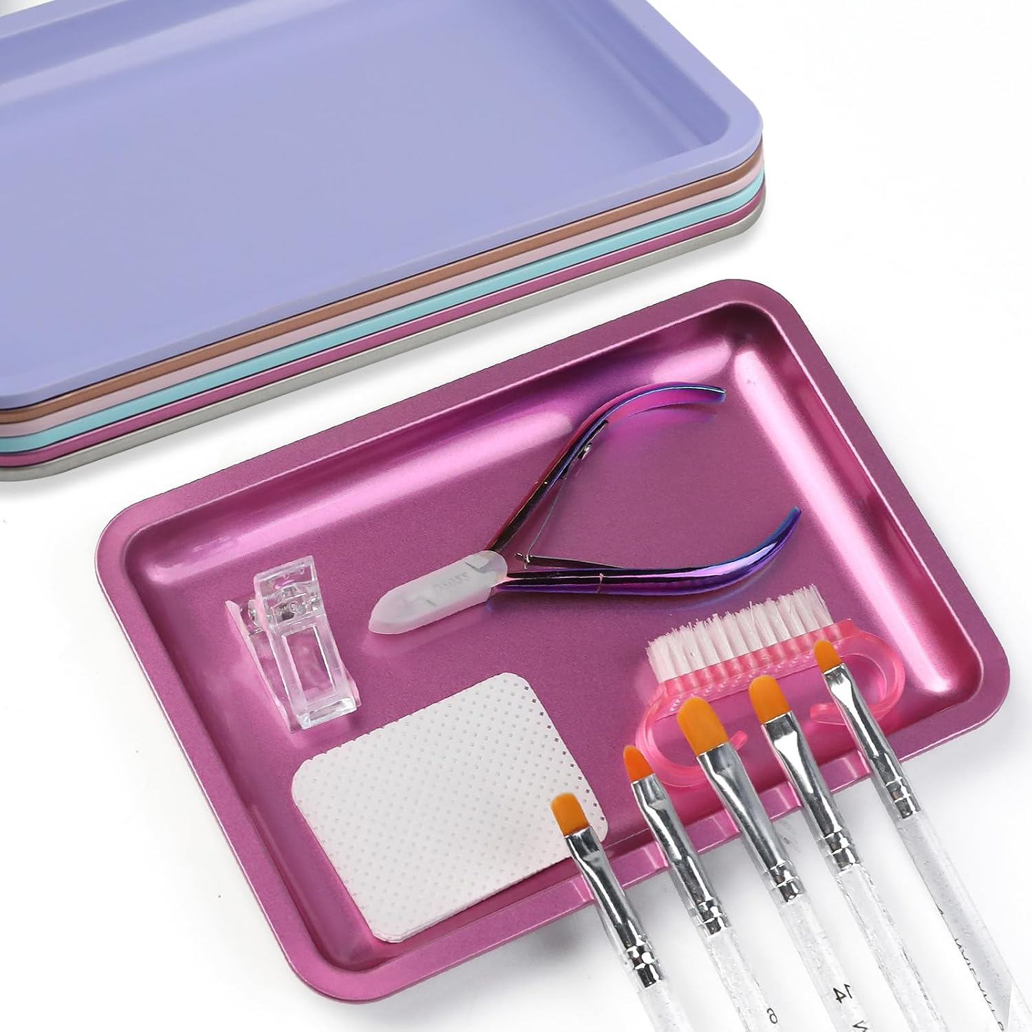 Multipurpose Stainless Steel Storage Tray for Jewelry, Blue image 5