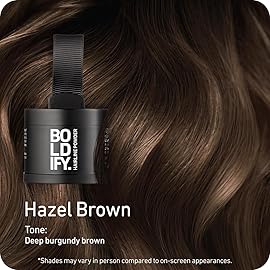BOLDIFY Hairline Powder - Root Touch Up Hair Color for Gray Coverage - Bald Spot Concealing Hair Powder for Women & Men - 24-Hour Stain-Proof - Hazel Brown